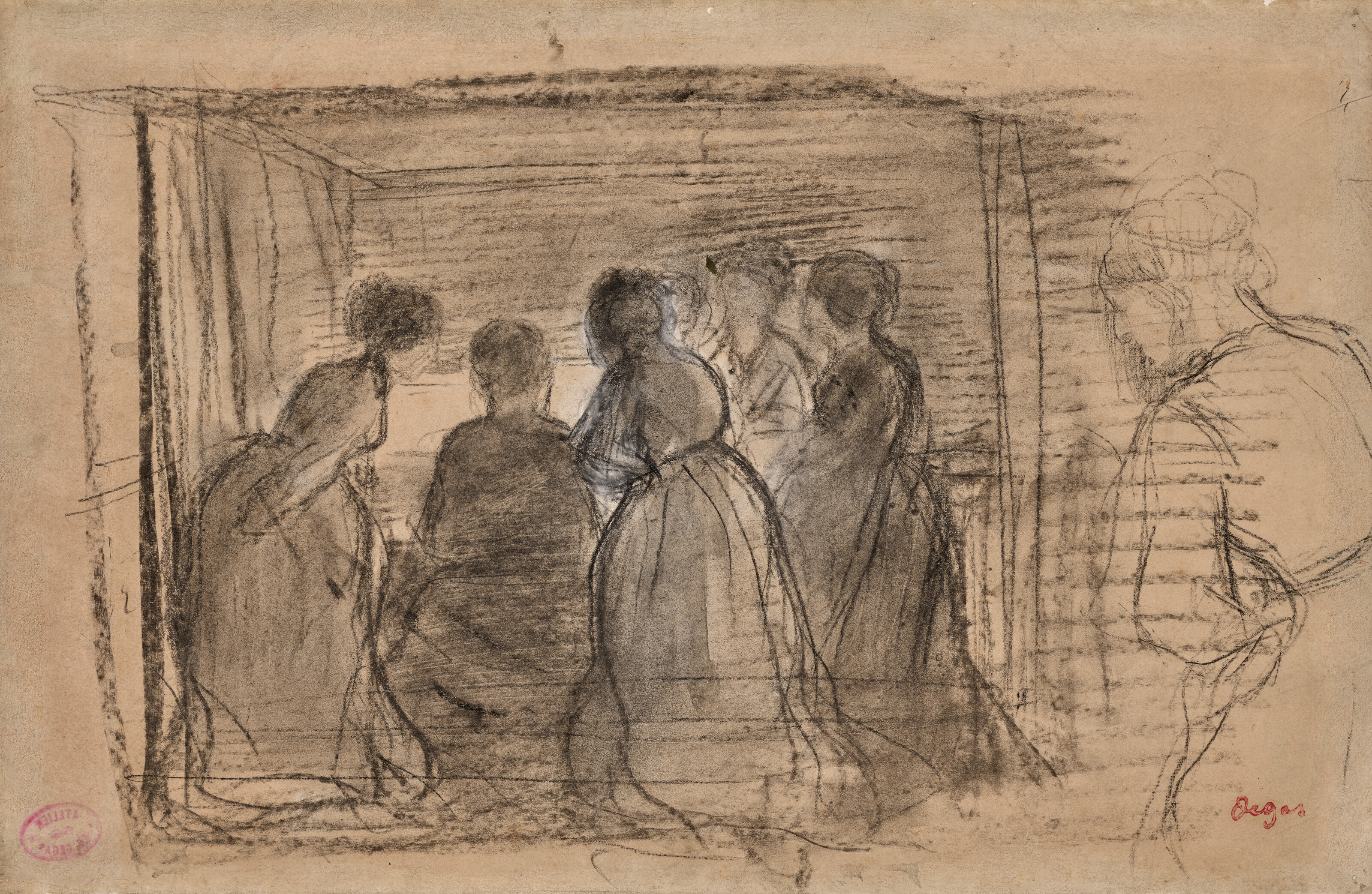 Edgar Degas — Группа женщин - юных пианисток, изображение 1
