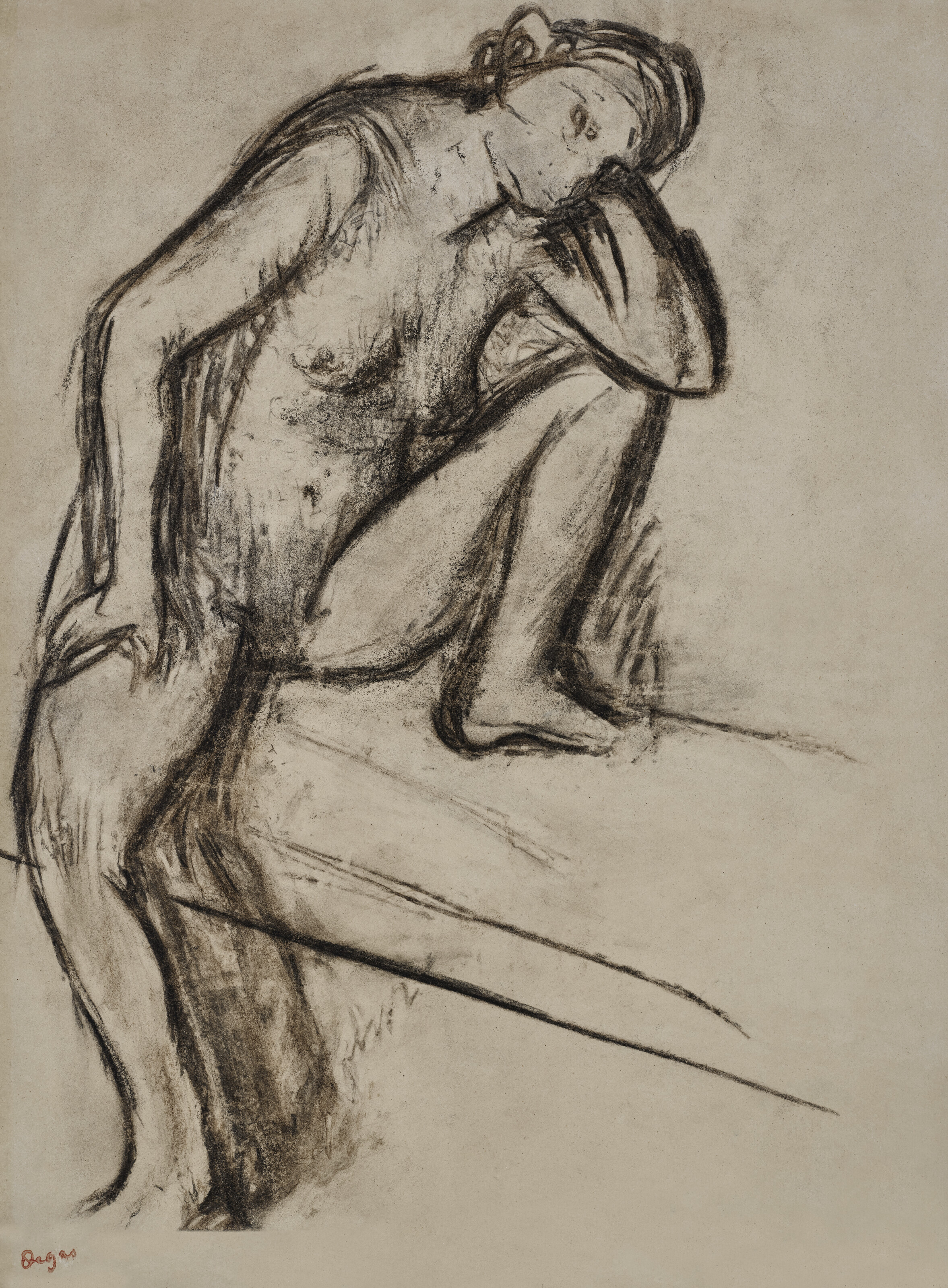 Edgar Degas — Женская поза (Этюд в стиле ну), изображение 1