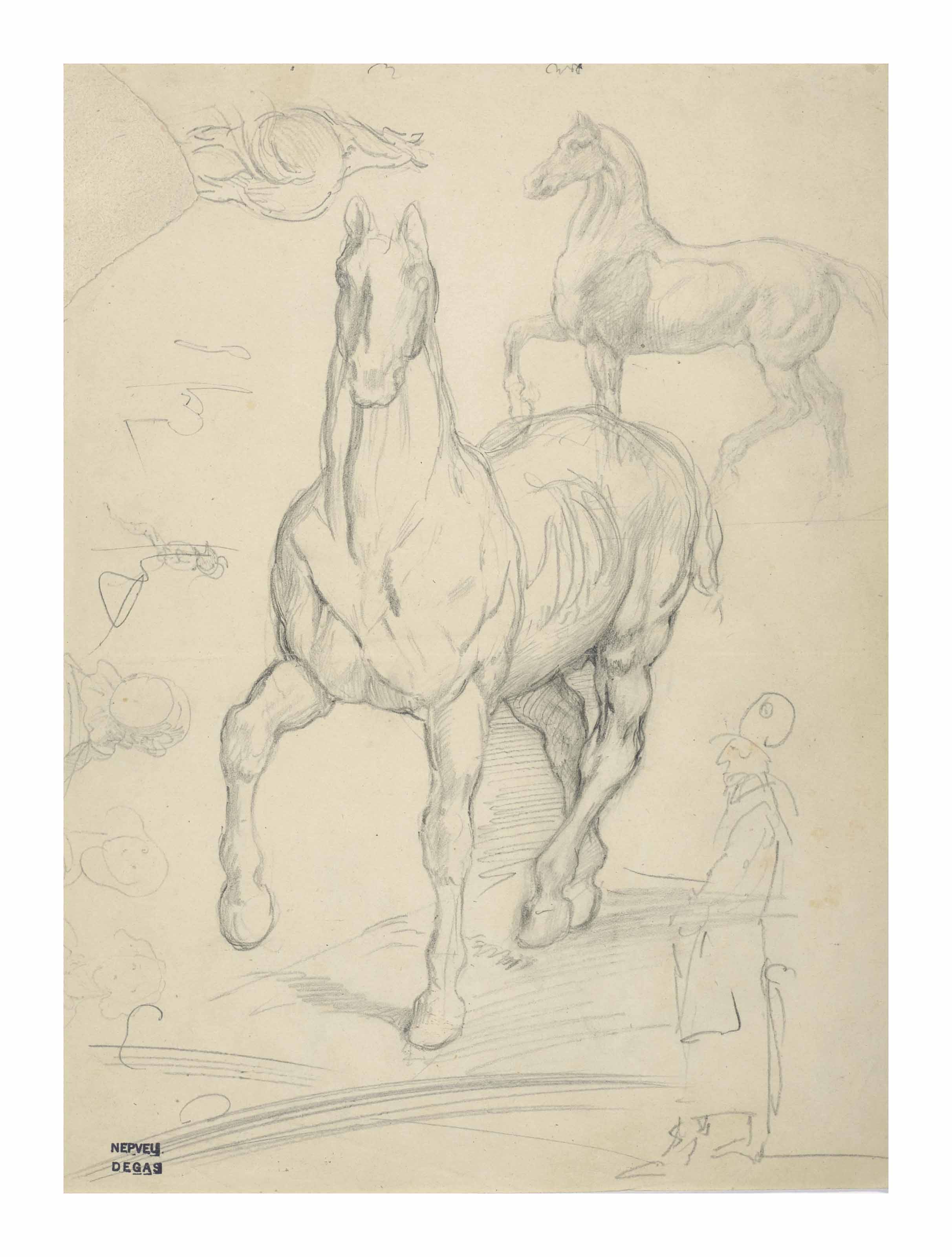 Edgar Degas — Этюды Теодора Жерико, "Кавалер ордена почета"