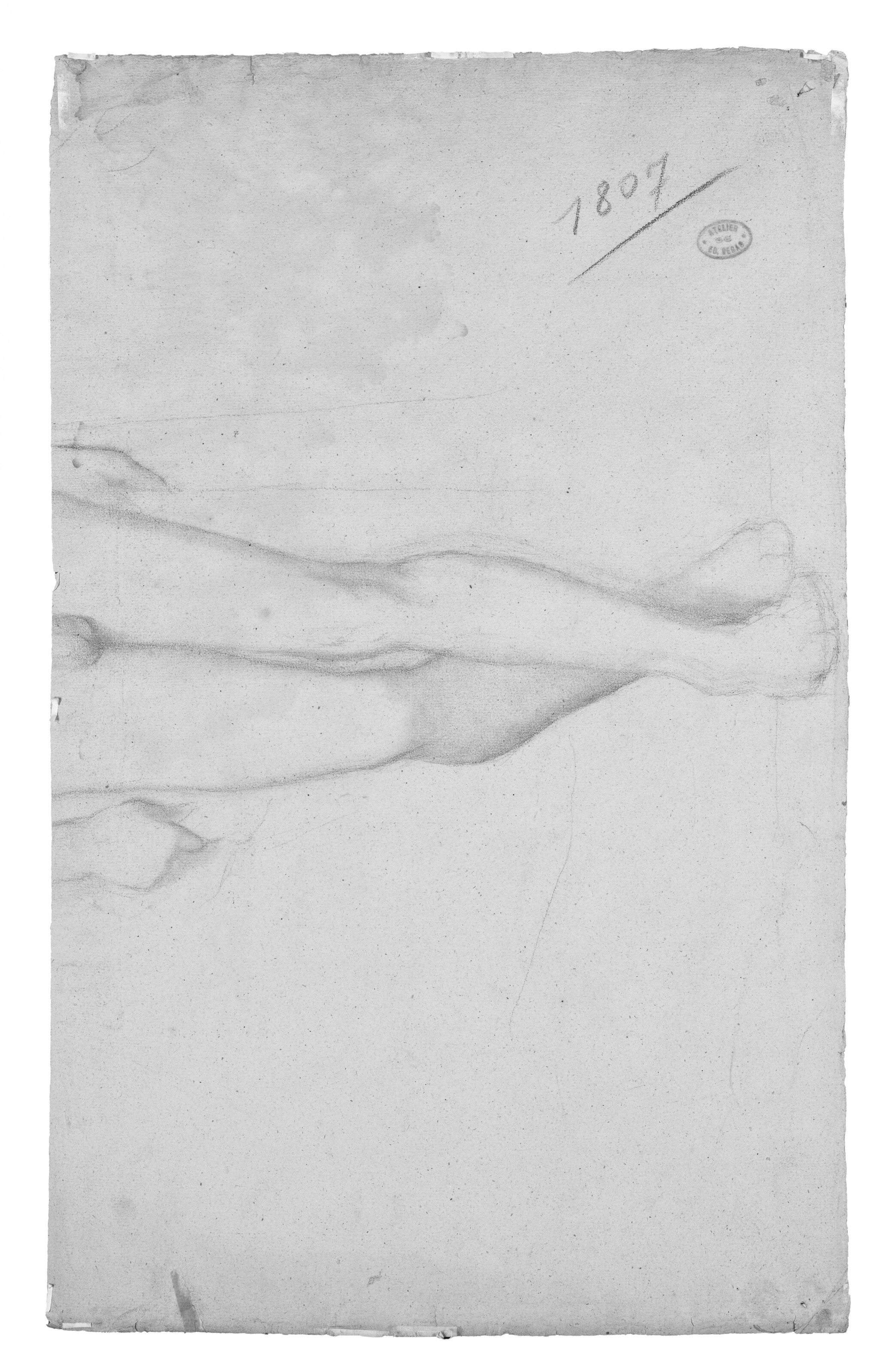 Edgar Degas — Этюд д'Апре "Нике, атташе полиции" ( прямая речь ); Академический этюд ( оборотная сторона ), изображение 3