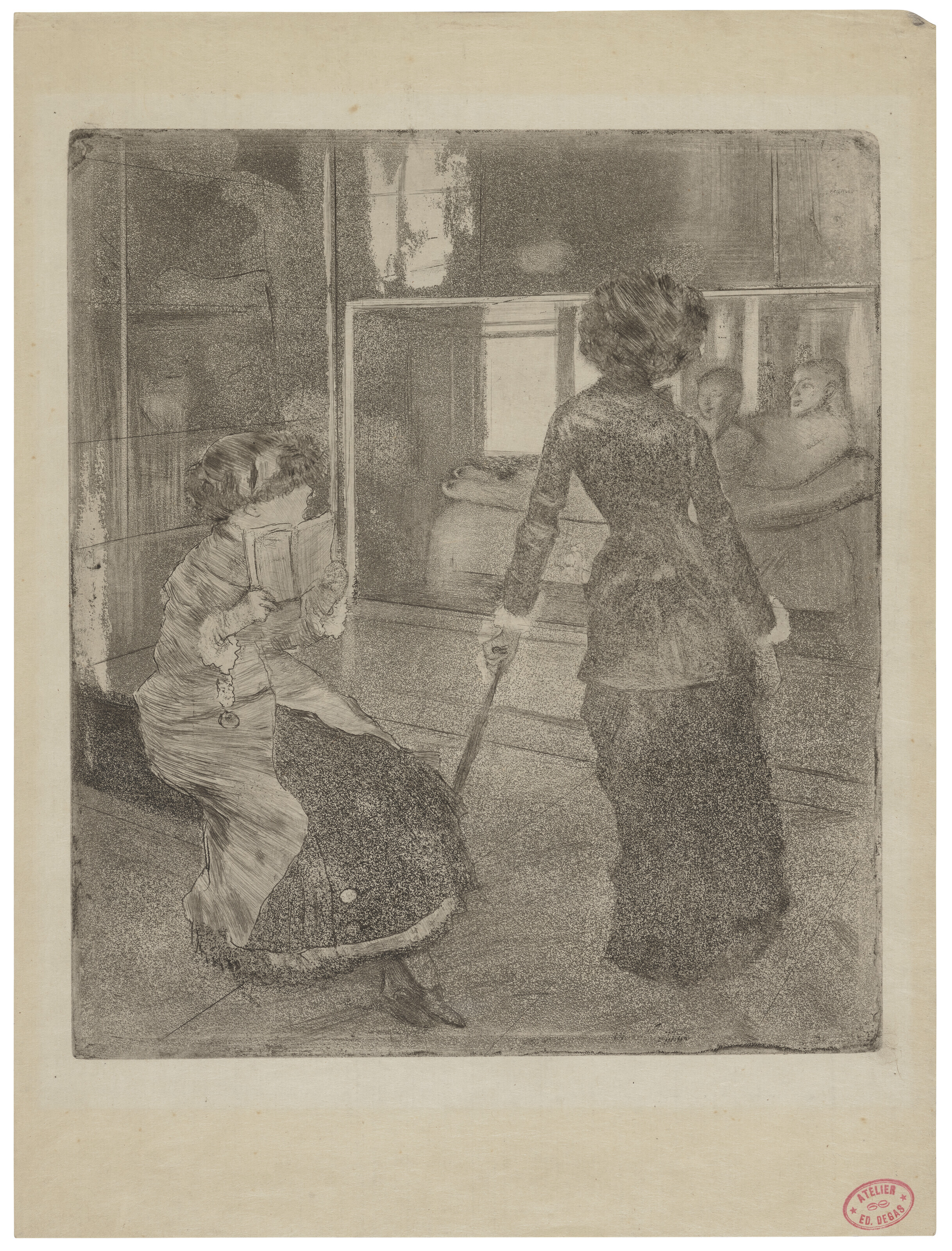 Edgar Degas — Мэри Кассат в Лувре: Этрусская галерея