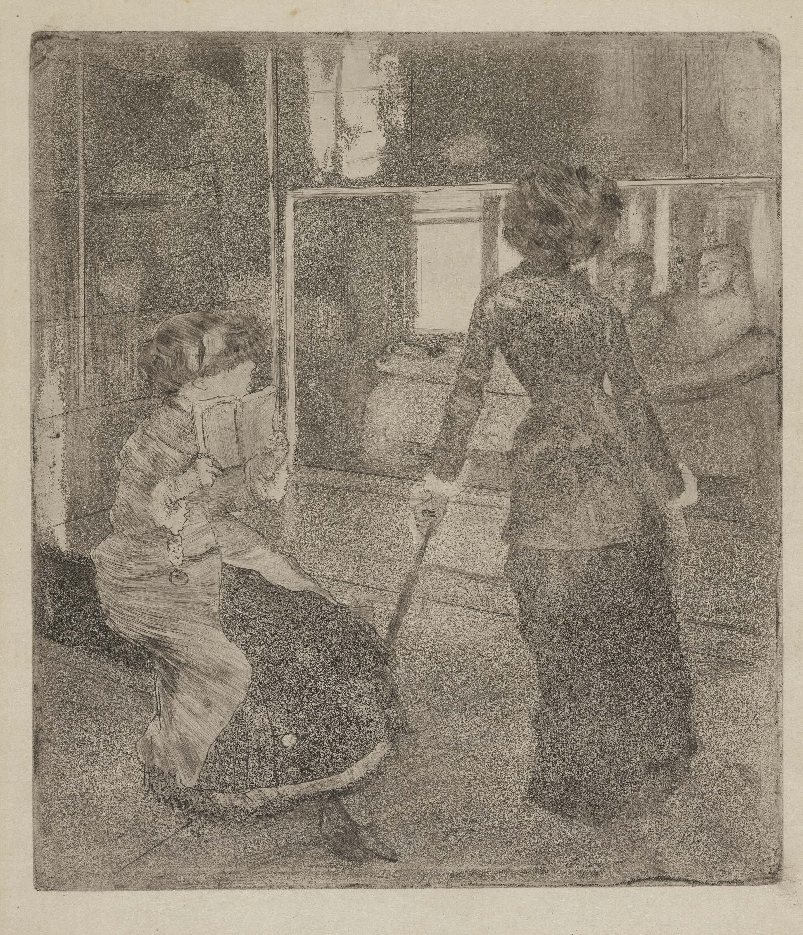 Edgar Degas — Мэри Кассат в Лувре: Этрусская галерея, изображение 2