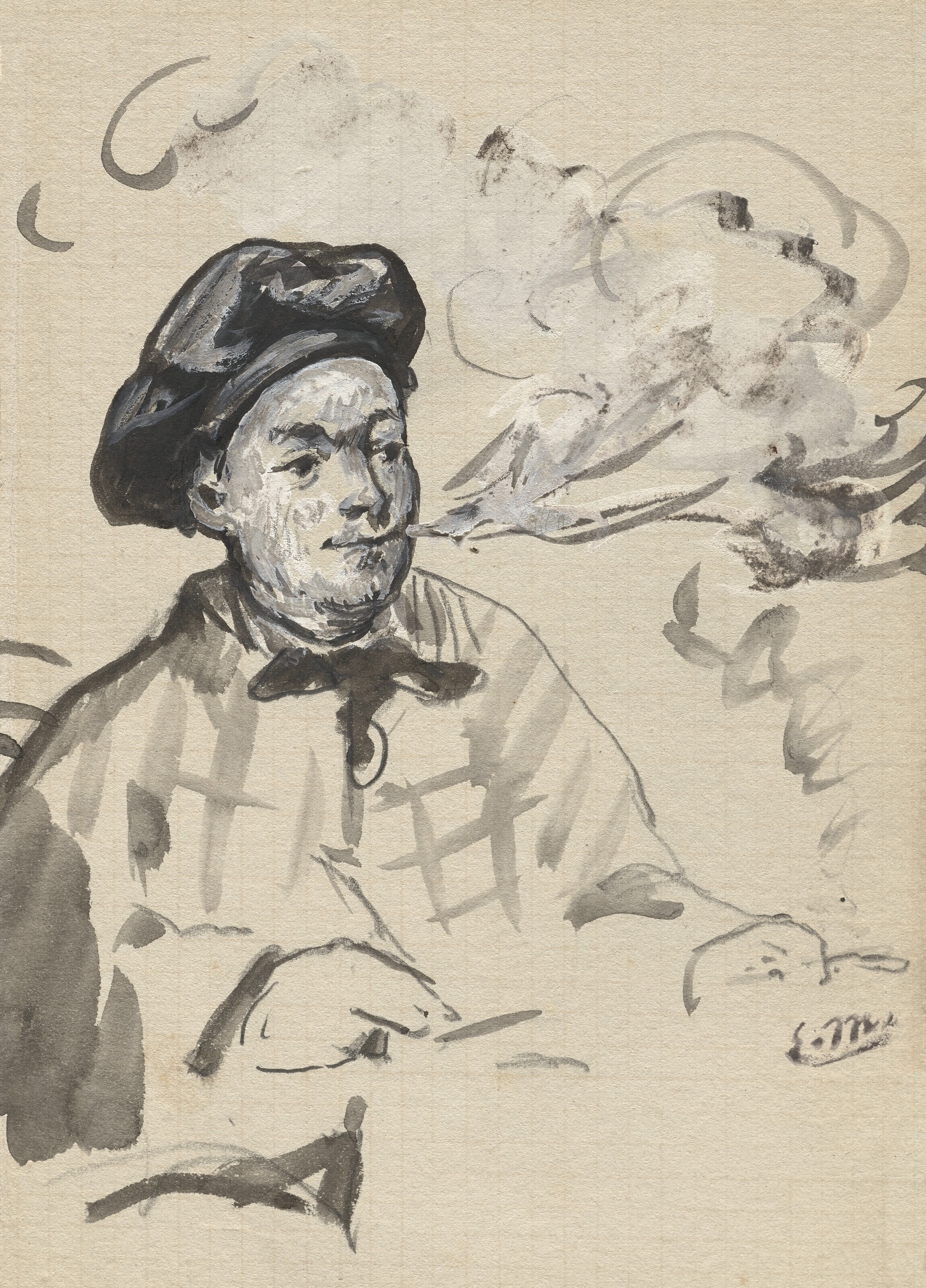 Edouard Manet — Теодор де Банвиль - любитель покурить сигарету, изображение 1