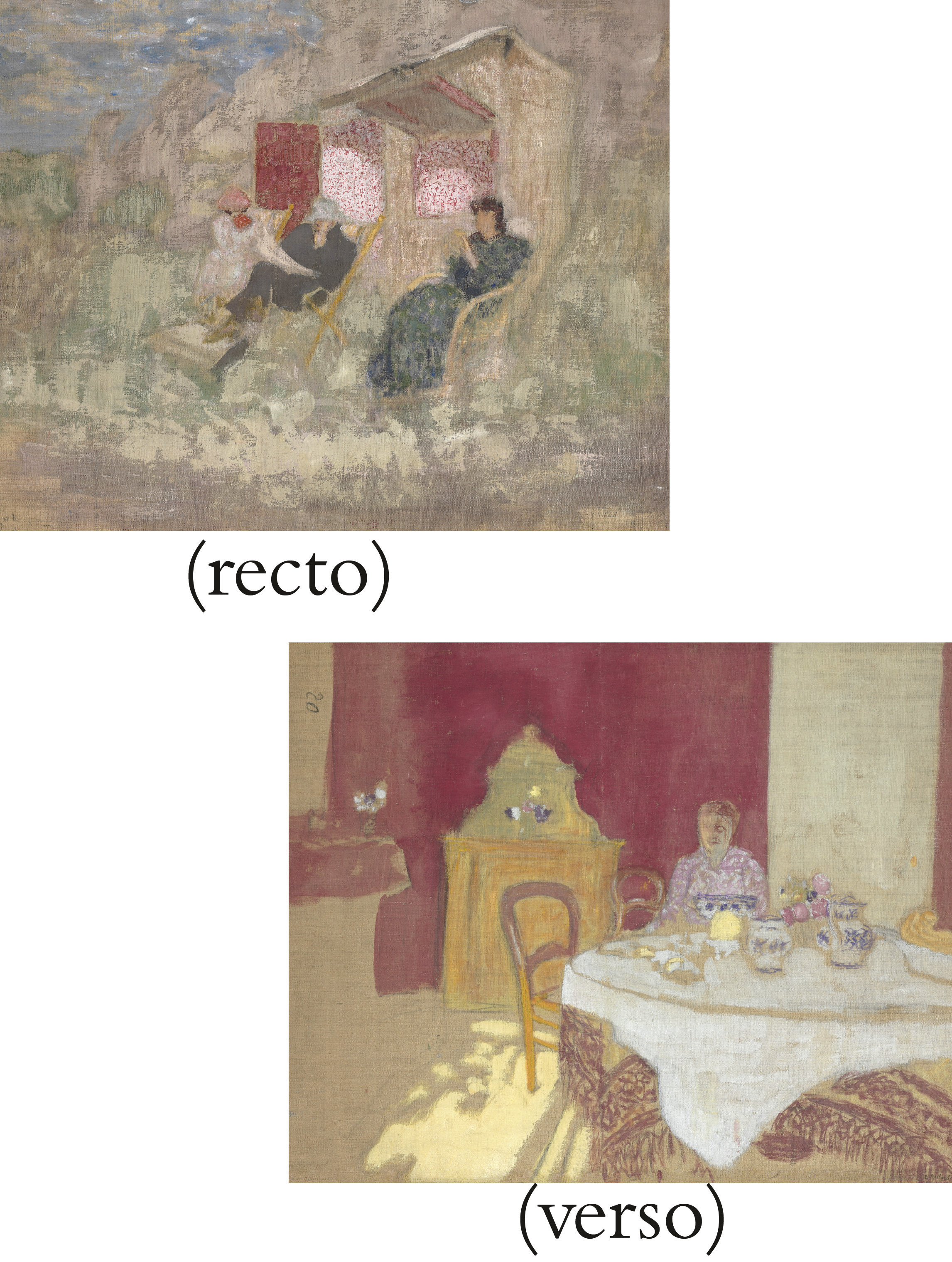 Edouard Vuillard — Кабинка на пляже ( спереди ); Комната для кормления ( сзади )