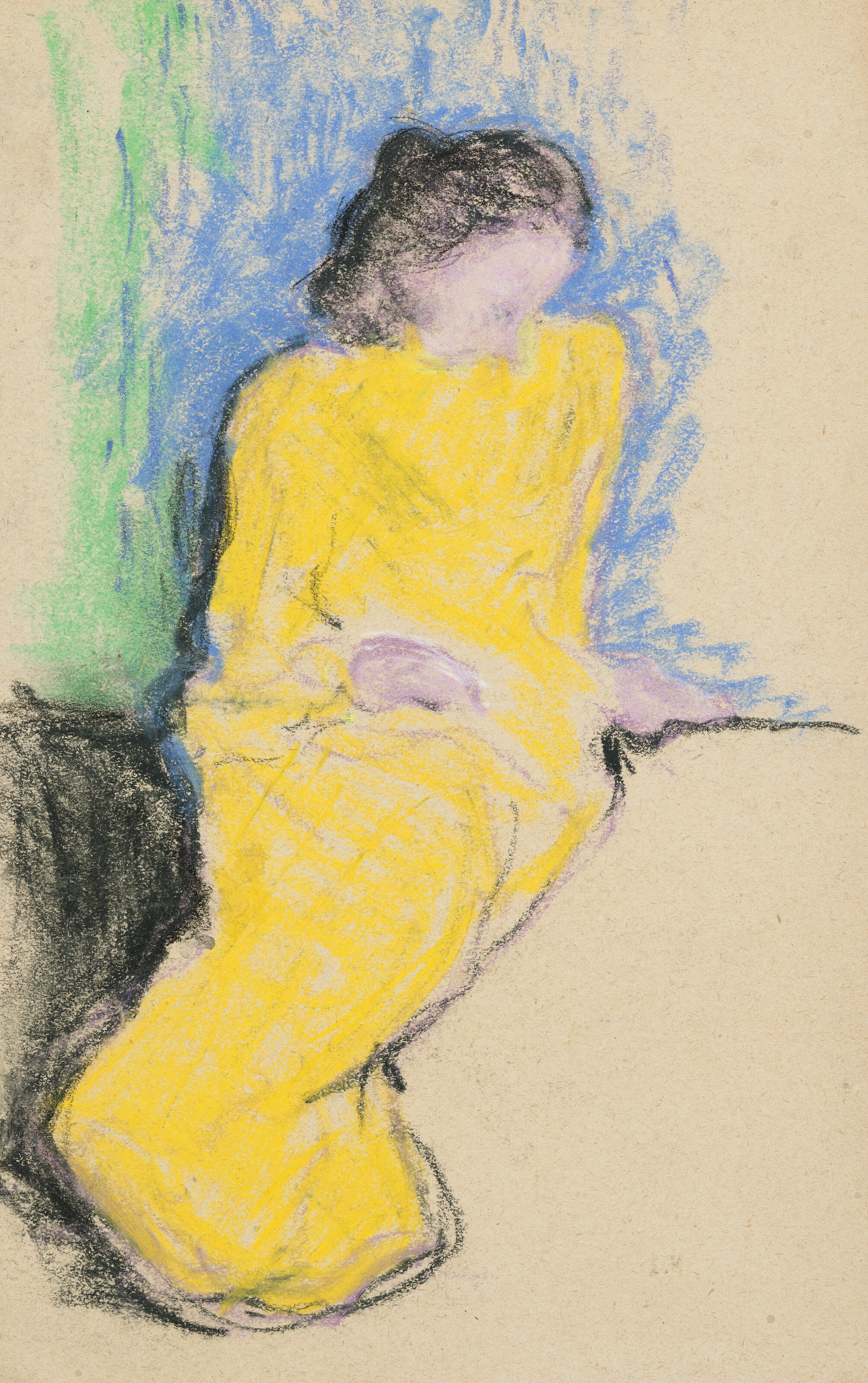 Edouard Vuillard — Женская поза в желтом халате, изображение 1