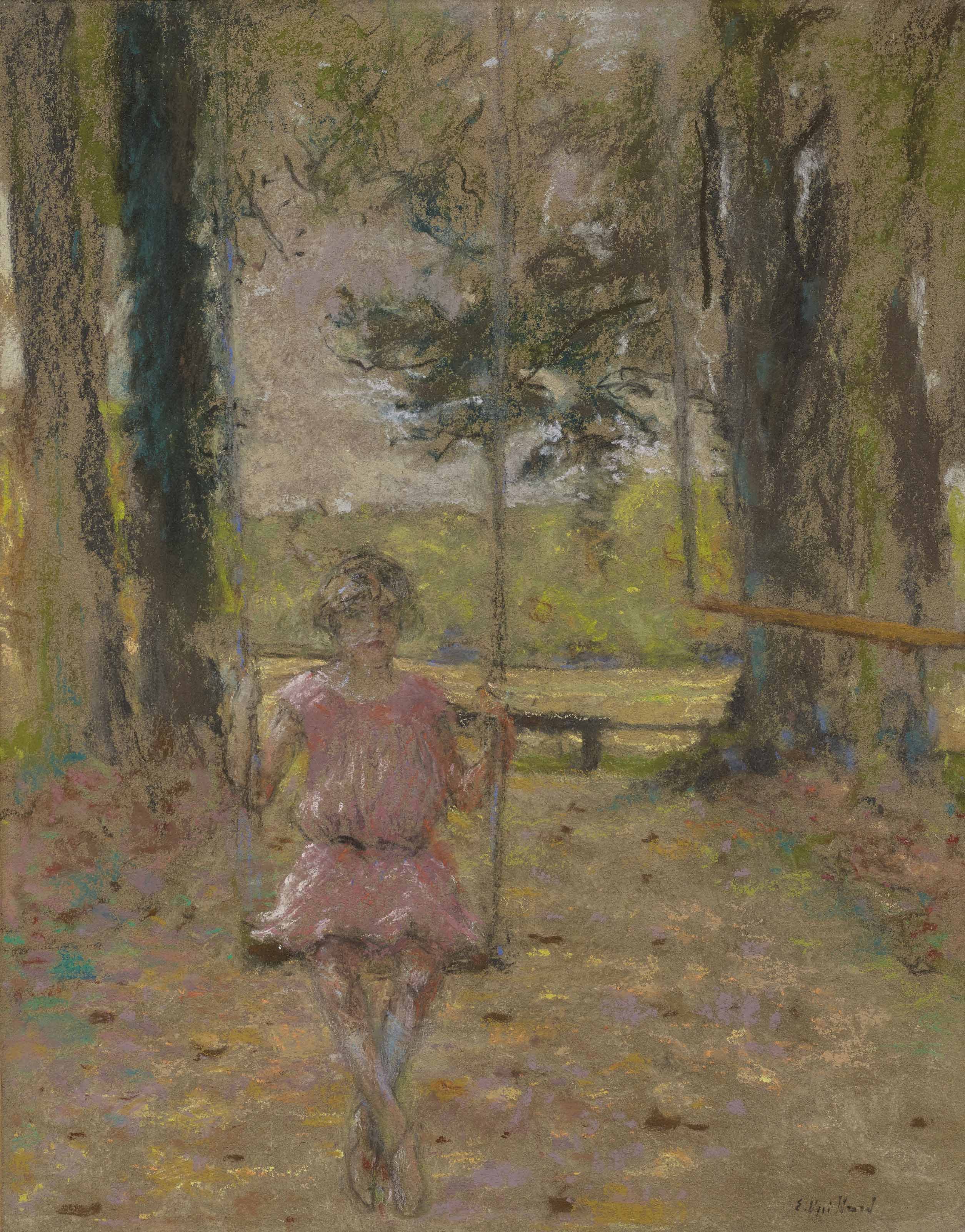 Edouard Vuillard — Лулу, на балансуаре в парке