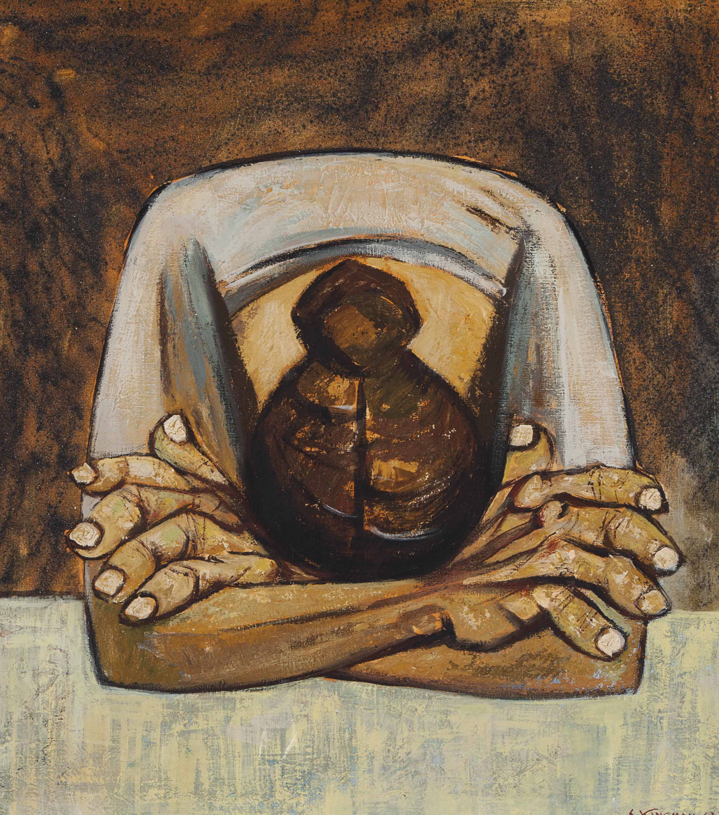 Eduardo Kingman — Женщина положила голову на стол
