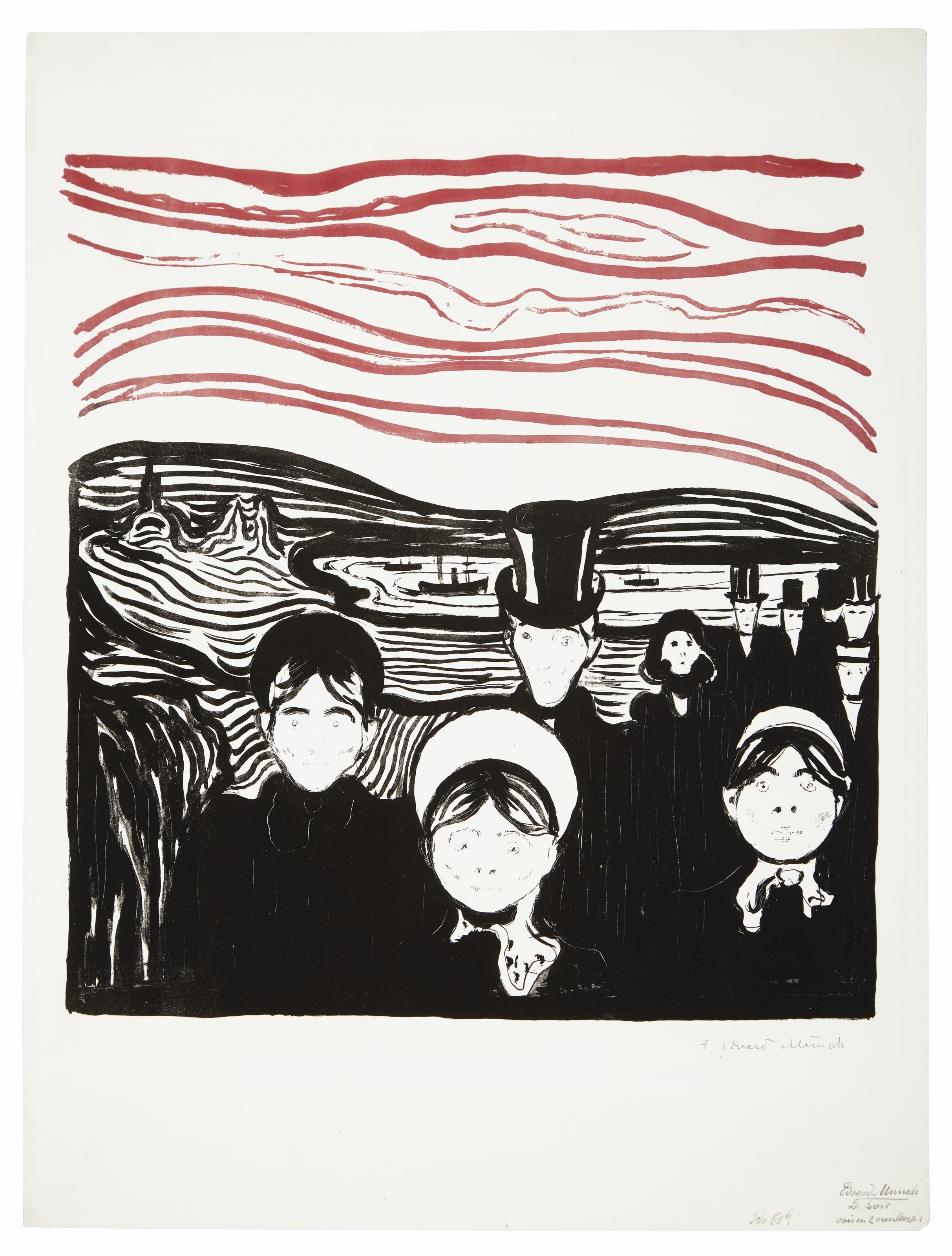 Edvard Munch — Angst, из альбома des Peintres Graveurs, изображение 2