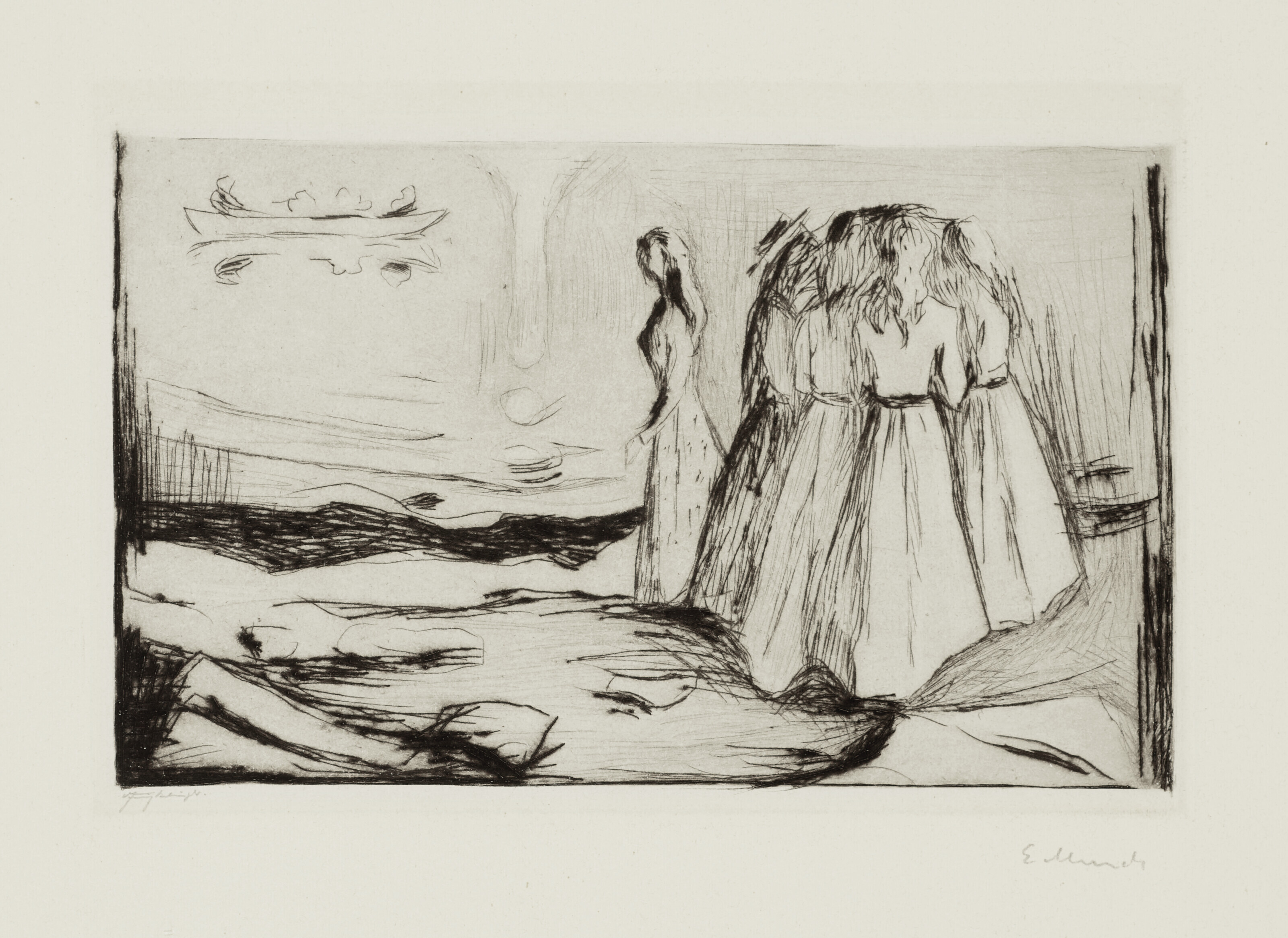 Edvard Munch — Молодые женщины на земле II (Молодые женщины на пляже)