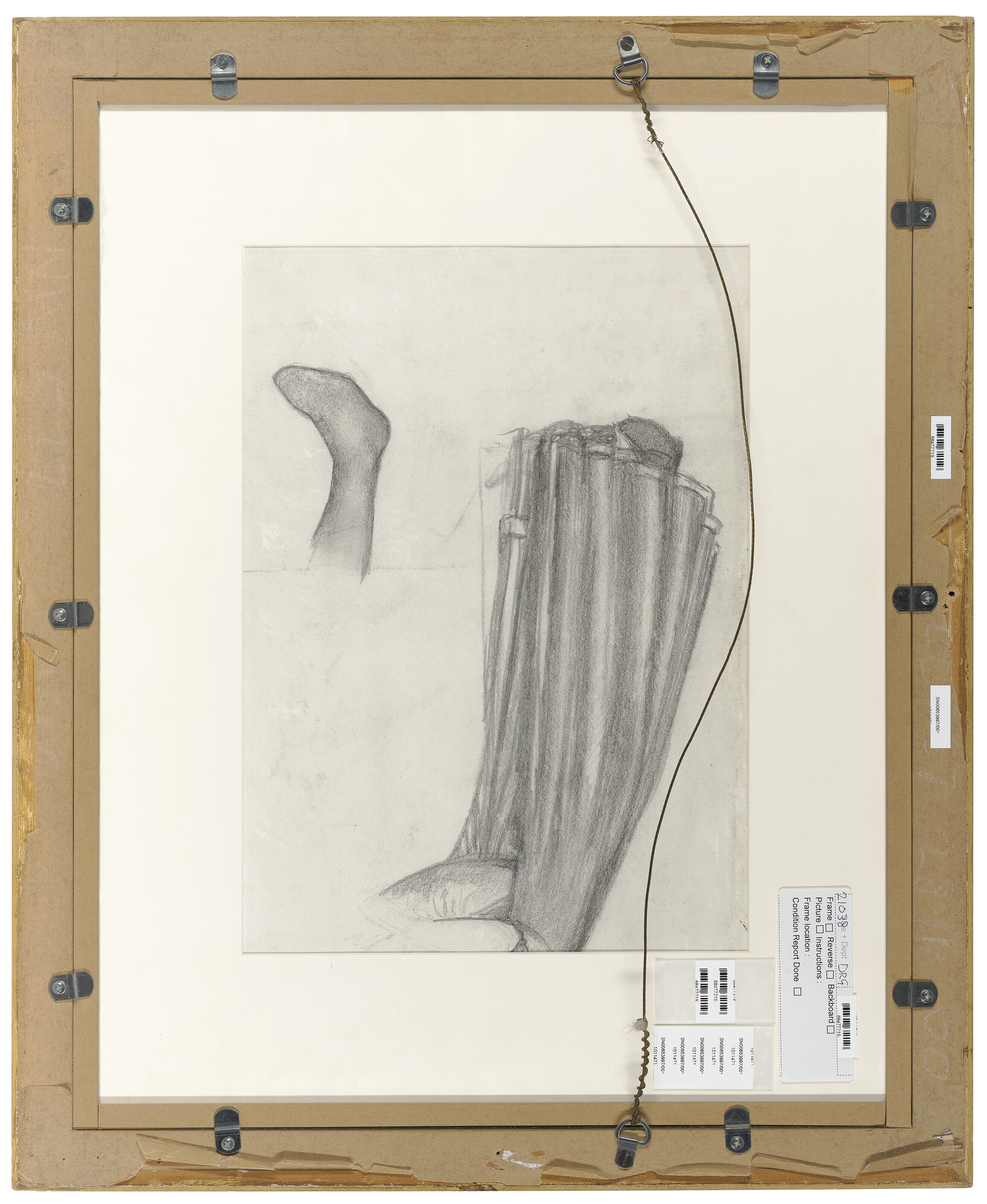 Edward Burne-Jones — Портрет Фанни Корнфорт, полулежащей в кресле, для "Laus Veneris"; с эскизами фигур для "Клерка Сондерса" (на обороте), изображение 4