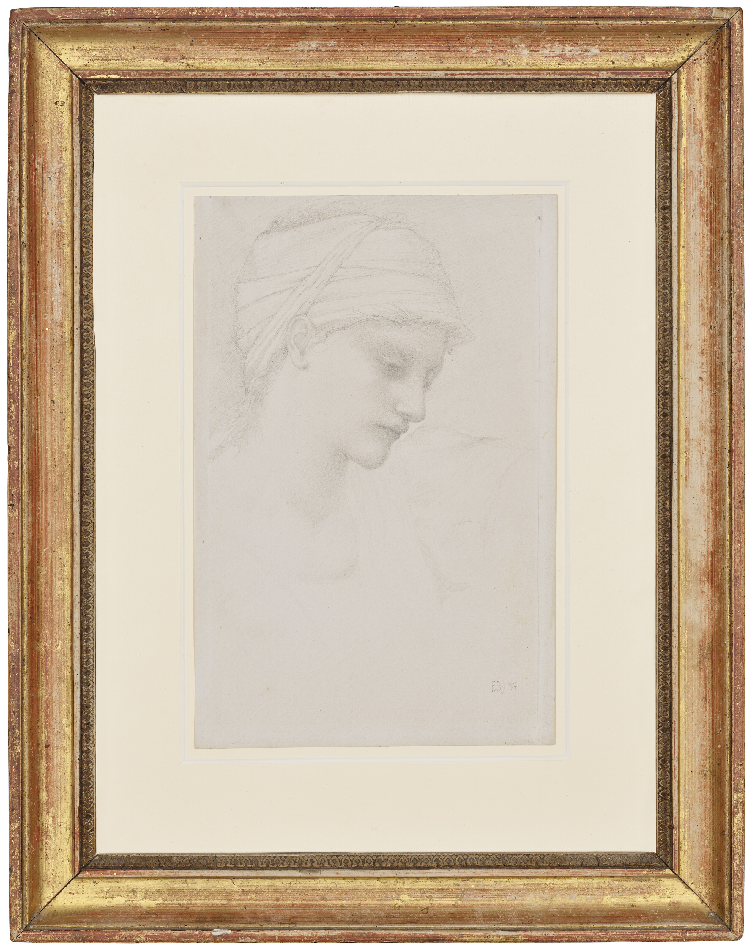 Edward Burne-Jones — Главный этюд Богини Фортуны, смотрящей вниз направо в "Колесе фортуны", изображение 2