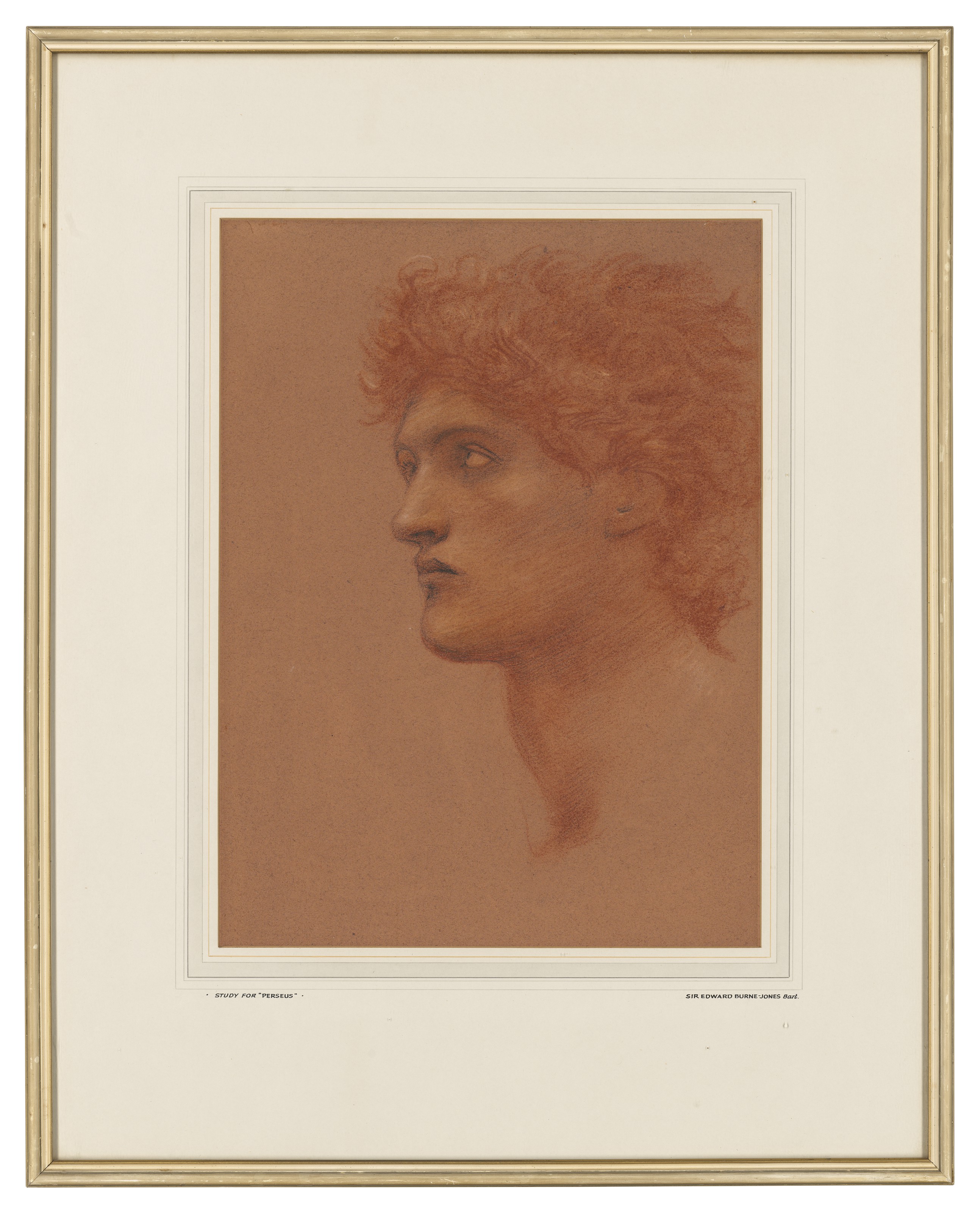 Edward Burne-Jones — Исследование мужской головы в профиль для Персея в фильме "Зов Персея", изображение 2