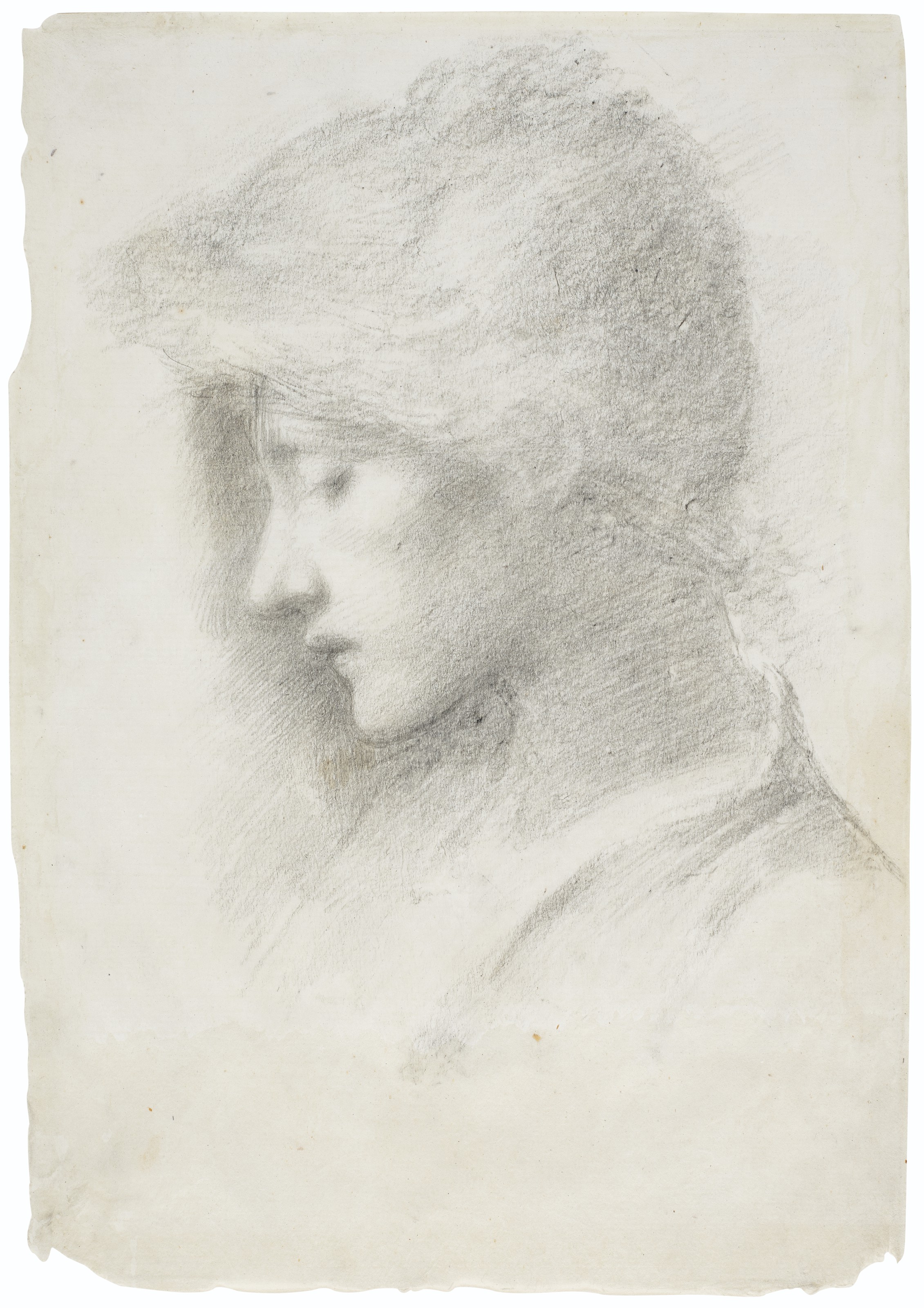 Edward Burne-Jones — Изучение головы девушки в профиль