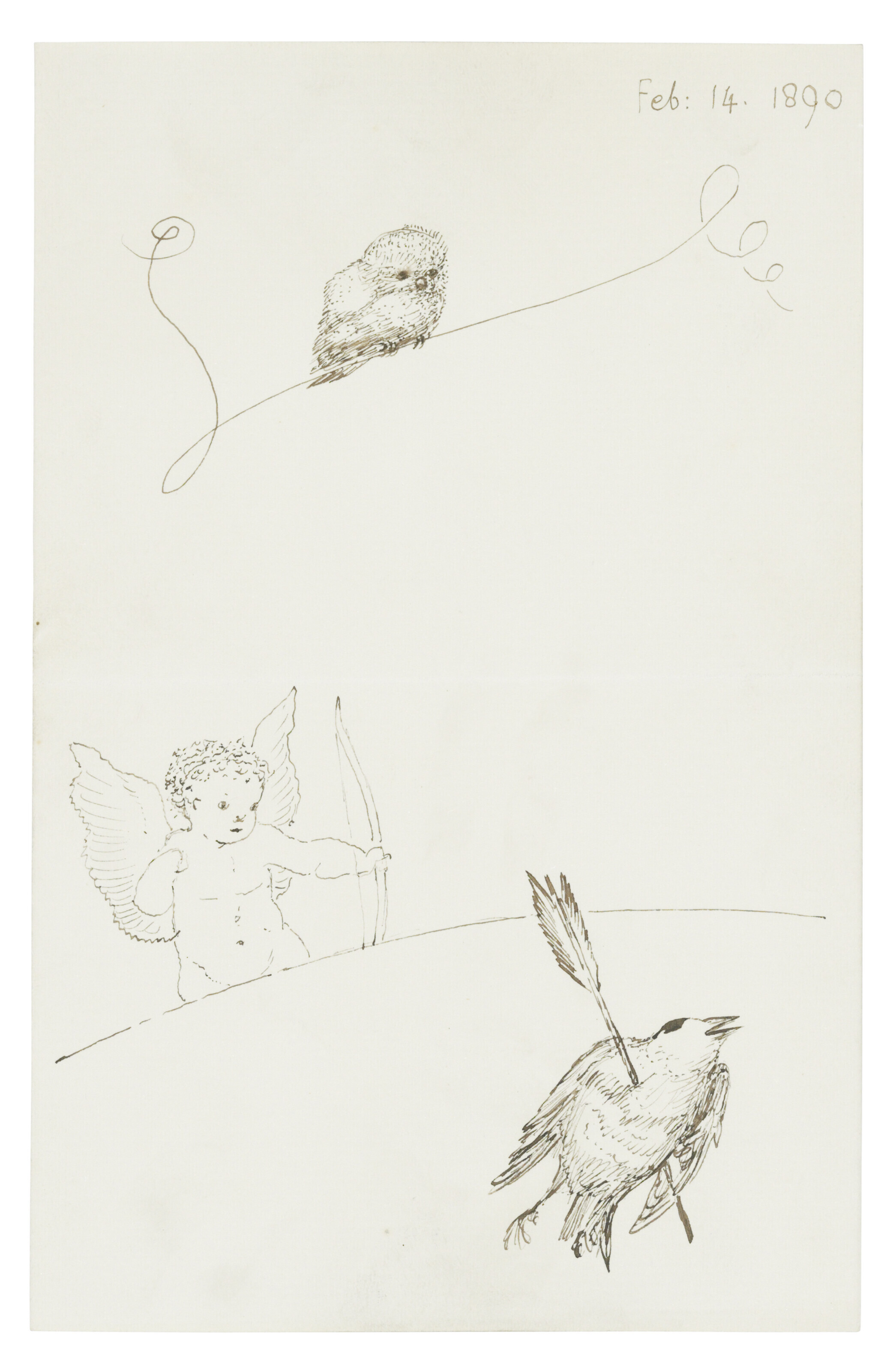 Edward Burne-Jones — 20 писем и открыток с автографами, из которых 19 иллюстрированы, внучке художника Анджеле Тиркелл (одно, по–видимому, ее матери, его дочери Маргарет), Роттингдин, Западный Кенсингтон и н.п., 14 февраля 1890 - Рождество 1893 и н. п., изображение 2