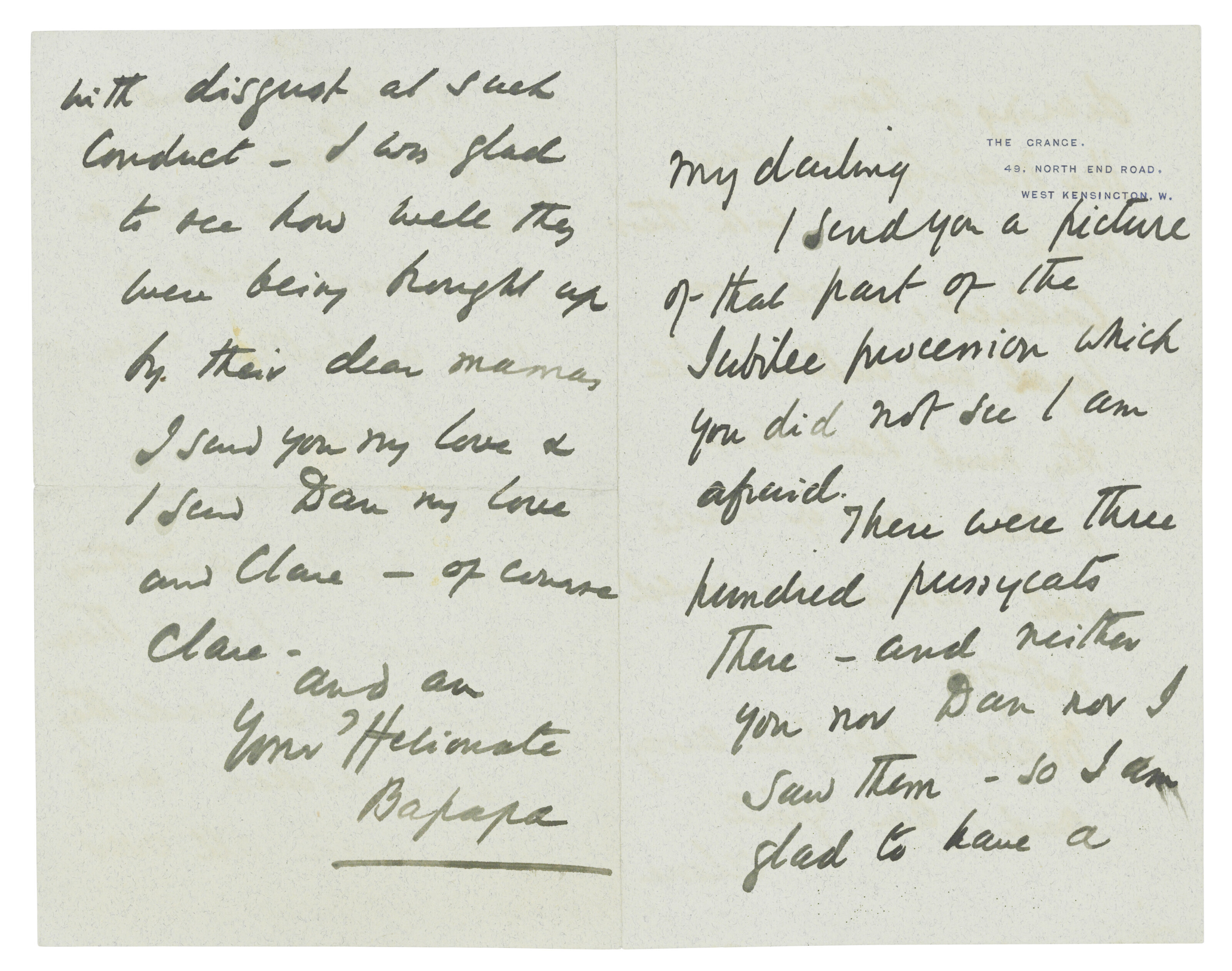 Edward Burne-Jones — 20 писем и открыток с автографами, из которых 19 иллюстрированы, внучке художника Анджеле Тиркелл (одно, по–видимому, ее матери, его дочери Маргарет), Роттингдин, Западный Кенсингтон и н.п., 14 февраля 1890 - Рождество 1893 и н. п., изображение 44
