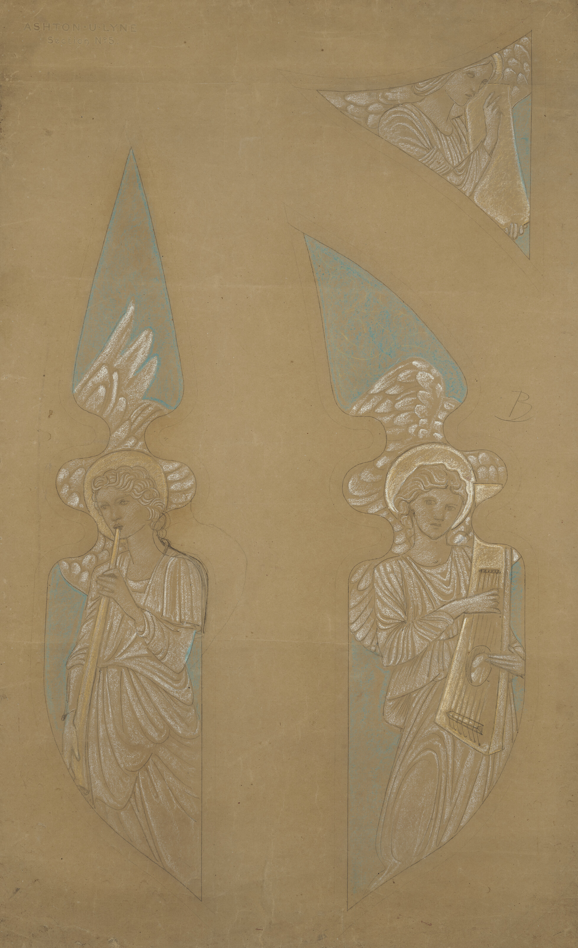 Edward Burne-Jones — Набор из четырех узорчатых рисунков для конгрегационалистской церкви Альбиона, Эштон-Андерлайн, Ланкашир, изображение 4