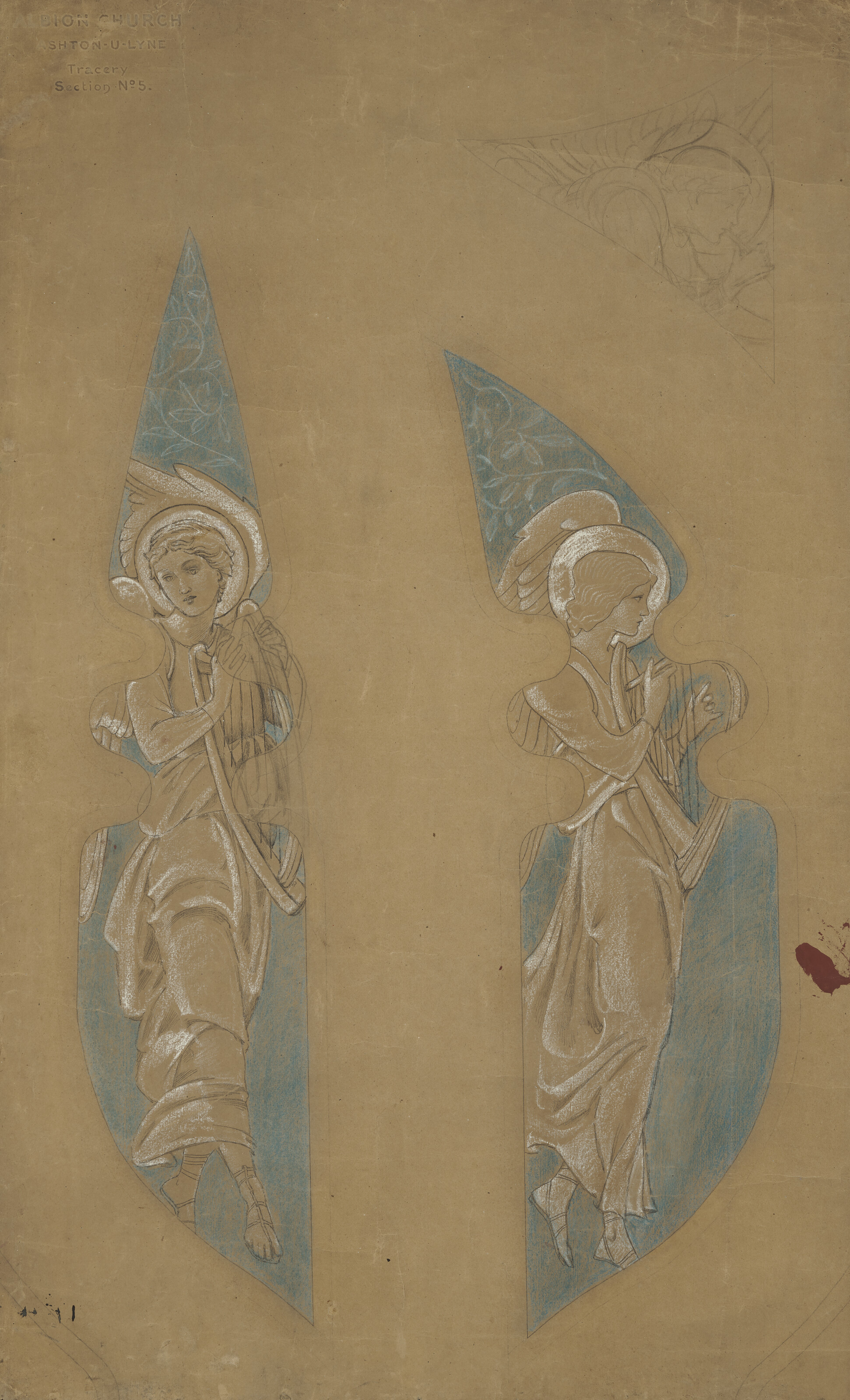 Edward Burne-Jones — Набор из четырех узорчатых рисунков для конгрегационалистской церкви Альбиона, Эштон-Андерлайн, Ланкашир, изображение 6