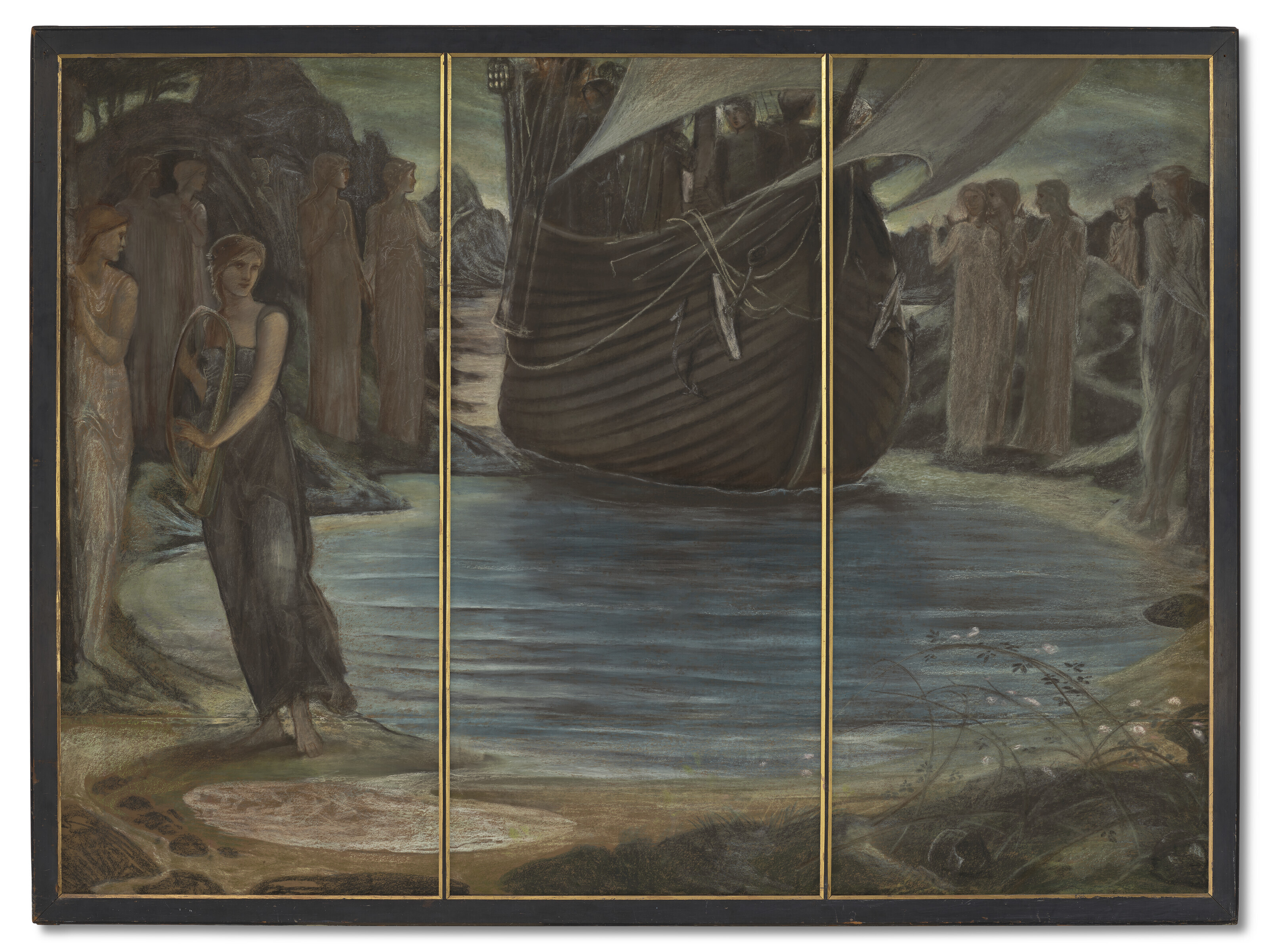 Edward Burne-Jones — Сирены (исследование композиции), изображение 2