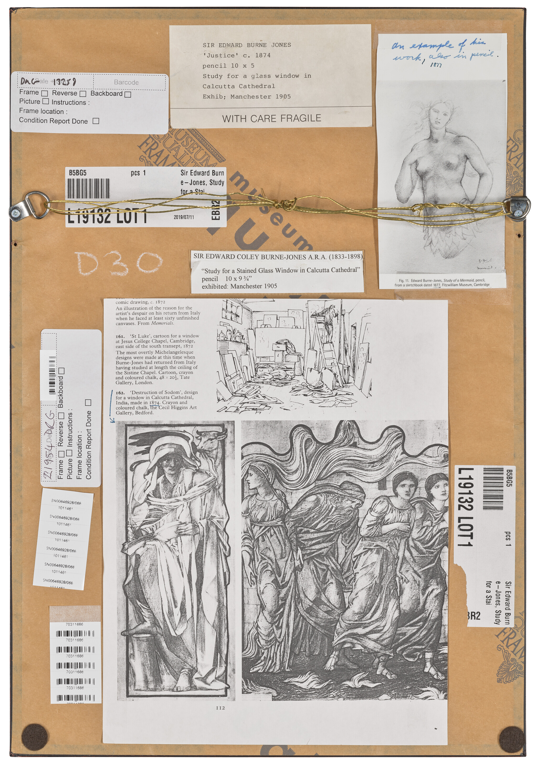 Edward Burne-Jones — Правосудие, этюд для витража в Калькуттском соборе, изображение 3