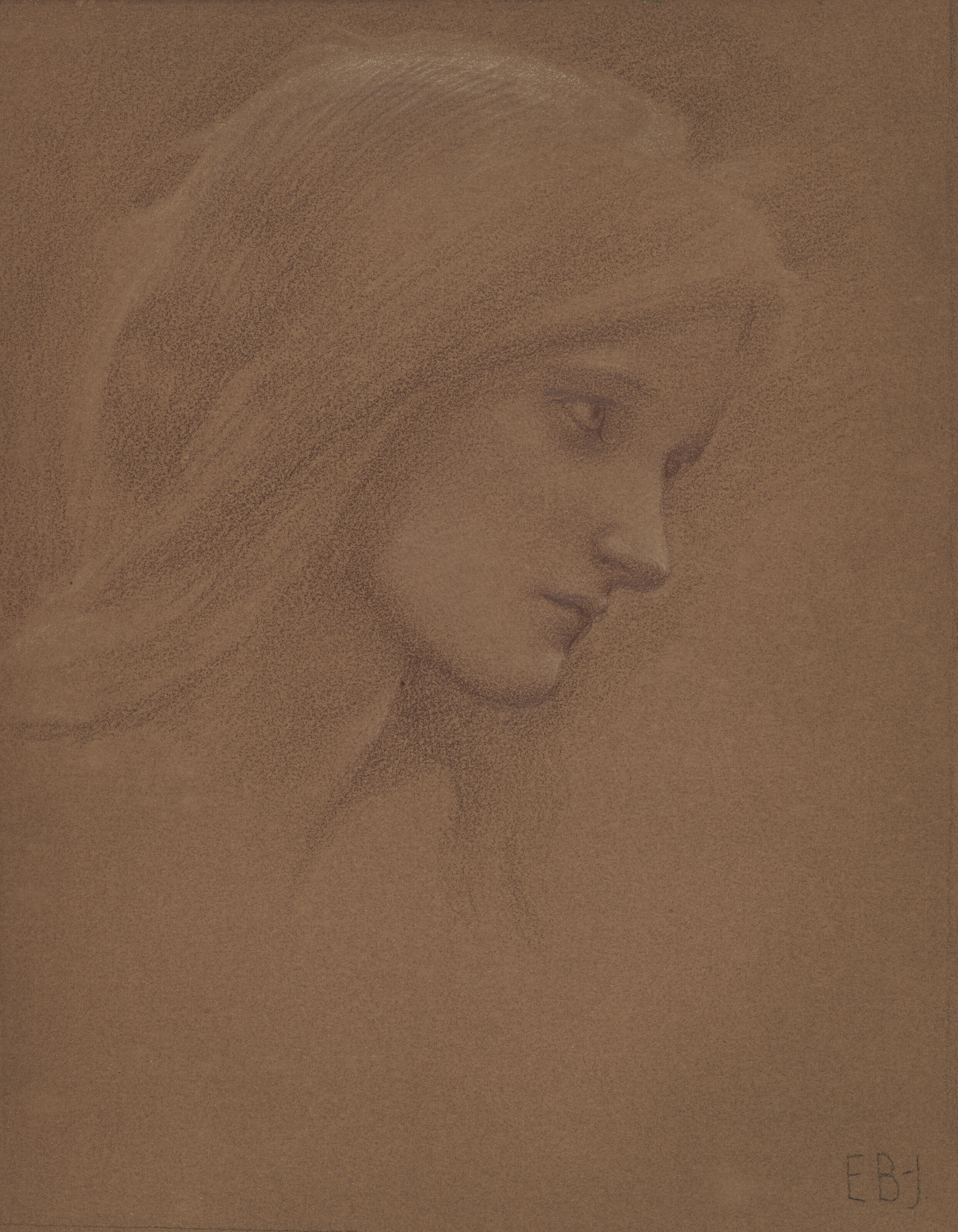 Edward Burne-Jones — Голова молодой девушки, возможно, заменяющая голову Богородицы на Вифлеемской звезде