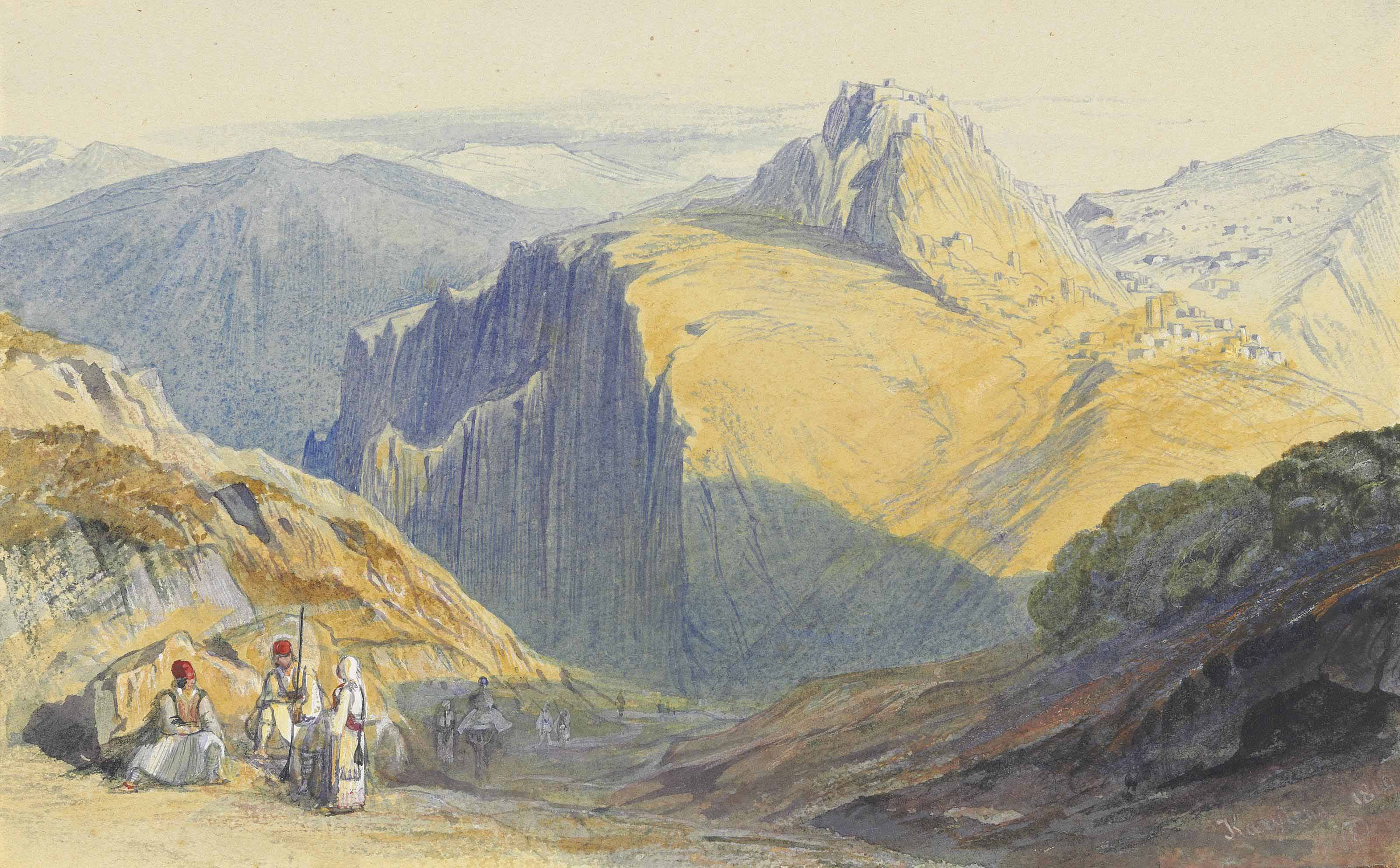 Edward Lear — Каритена в Аркадии, Греция