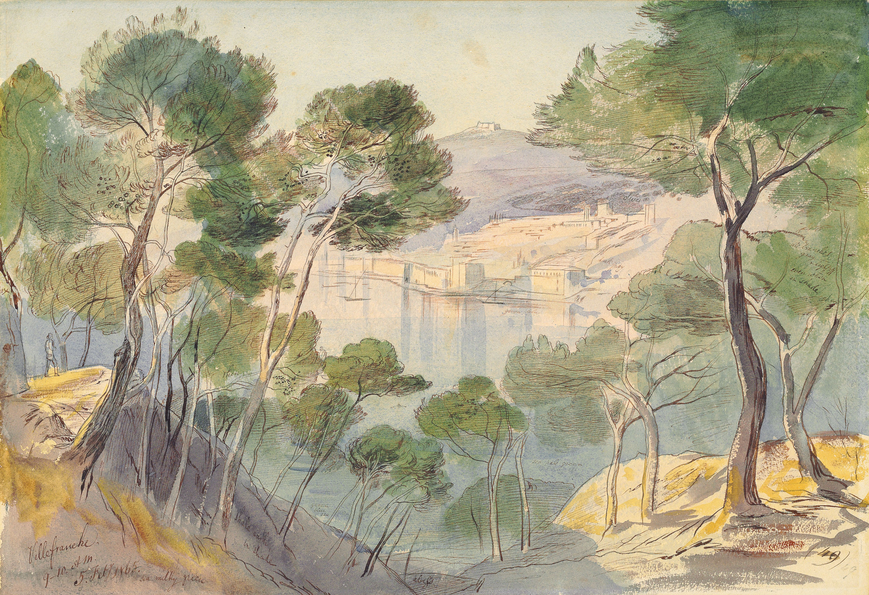 Edward Lear — Вильфранш-сюр-Мер, Лазурный берег, Франция