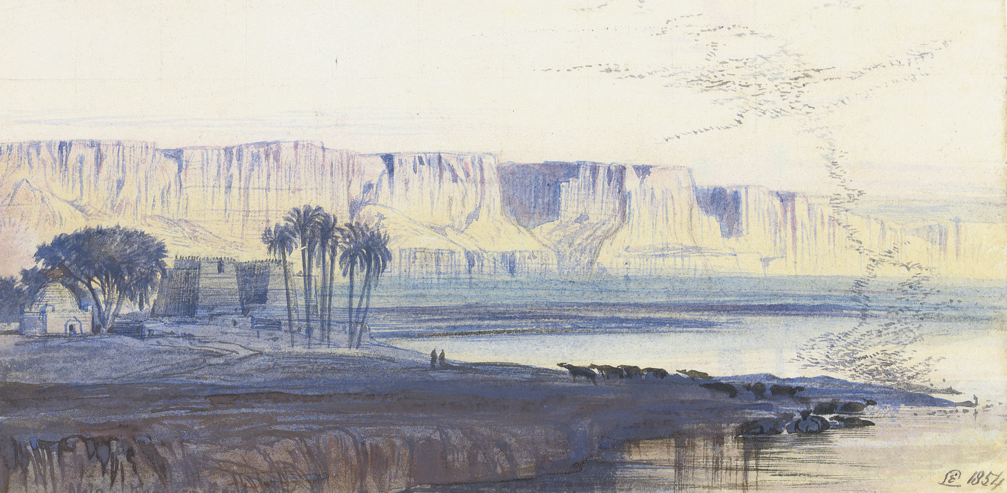 Edward Lear — Нил в Каср-эс-Сайяде