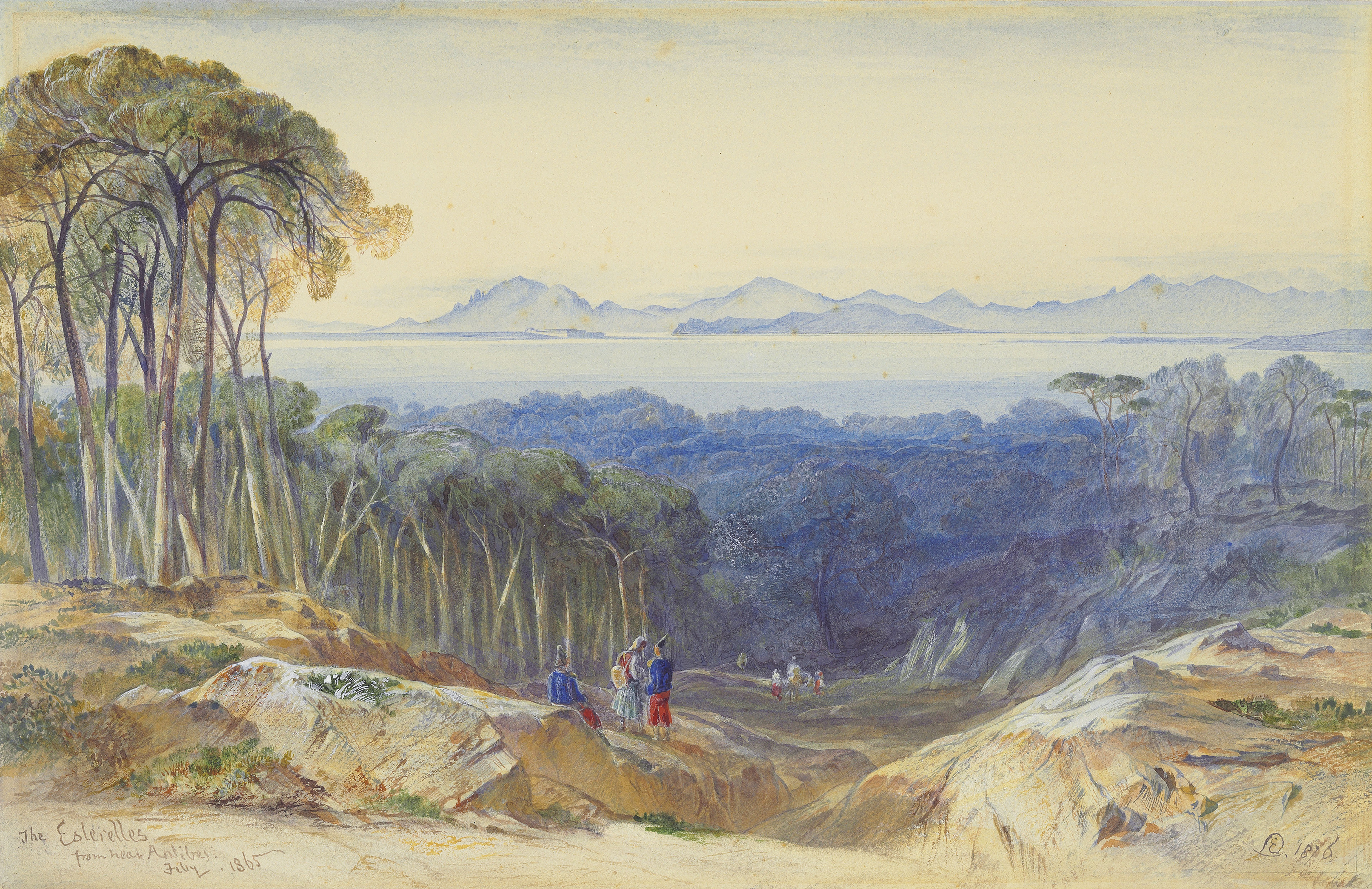 Edward Lear — Эстерели, из окрестностей Антиба, Франция