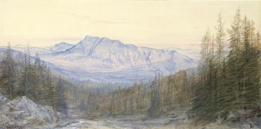 Edward Lear — Вид на Апеннины в Абетоне, Тоскана