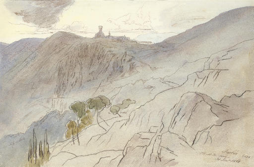 Edward Lear — Вид на Турбию, Франция