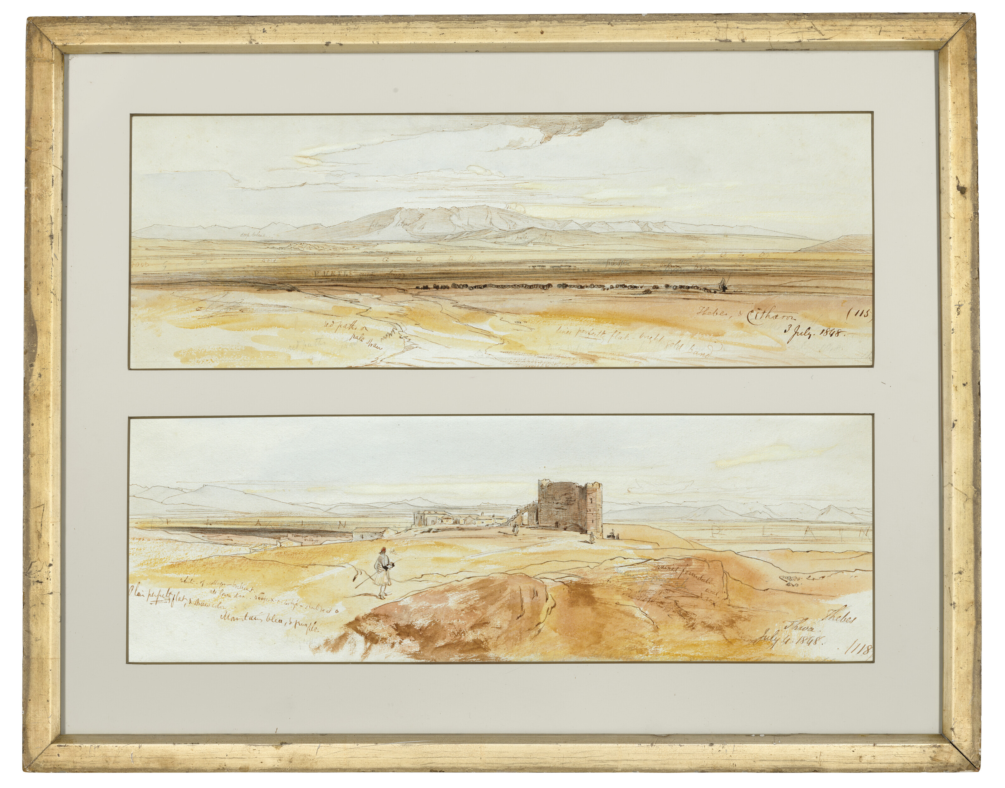 Edward Lear — Два вида на Фивы, изображение 4