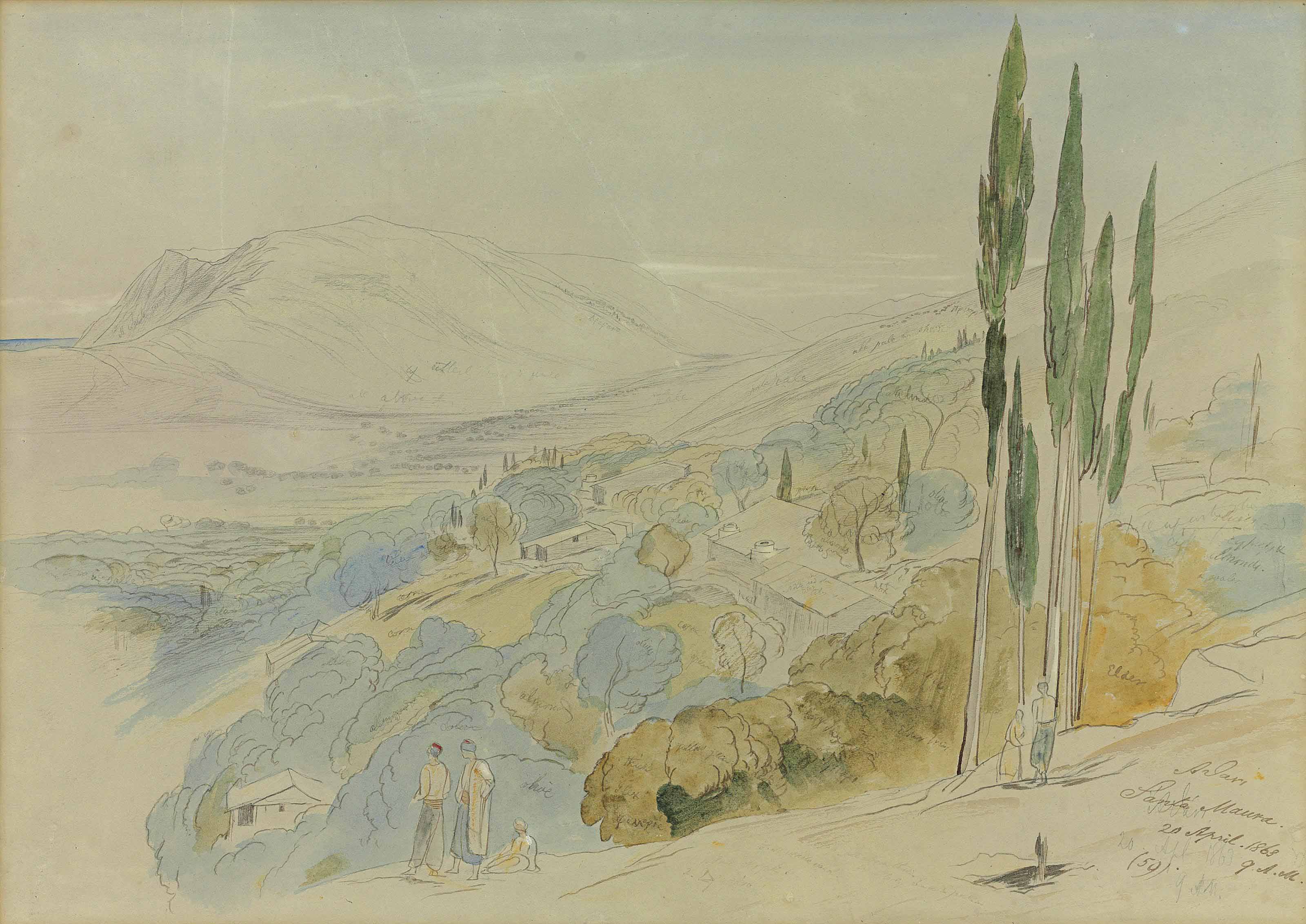 Edward Lear — Вид на Санта-Мауру, Акарния
