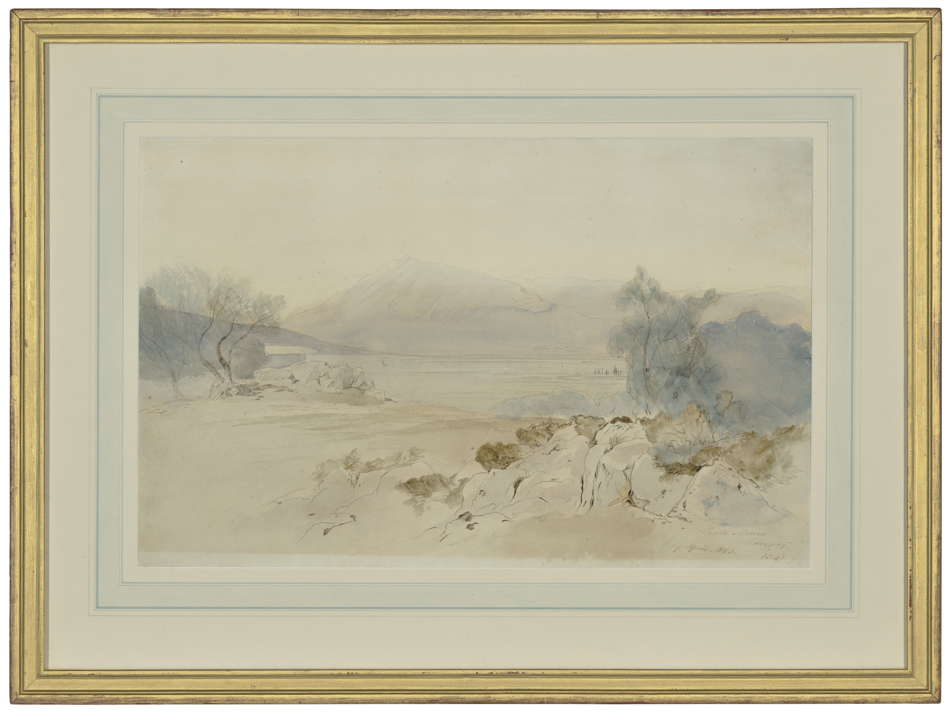 Edward Lear — Вид на Санта-Мауру, Левкас, Ионические острова, изображение 2