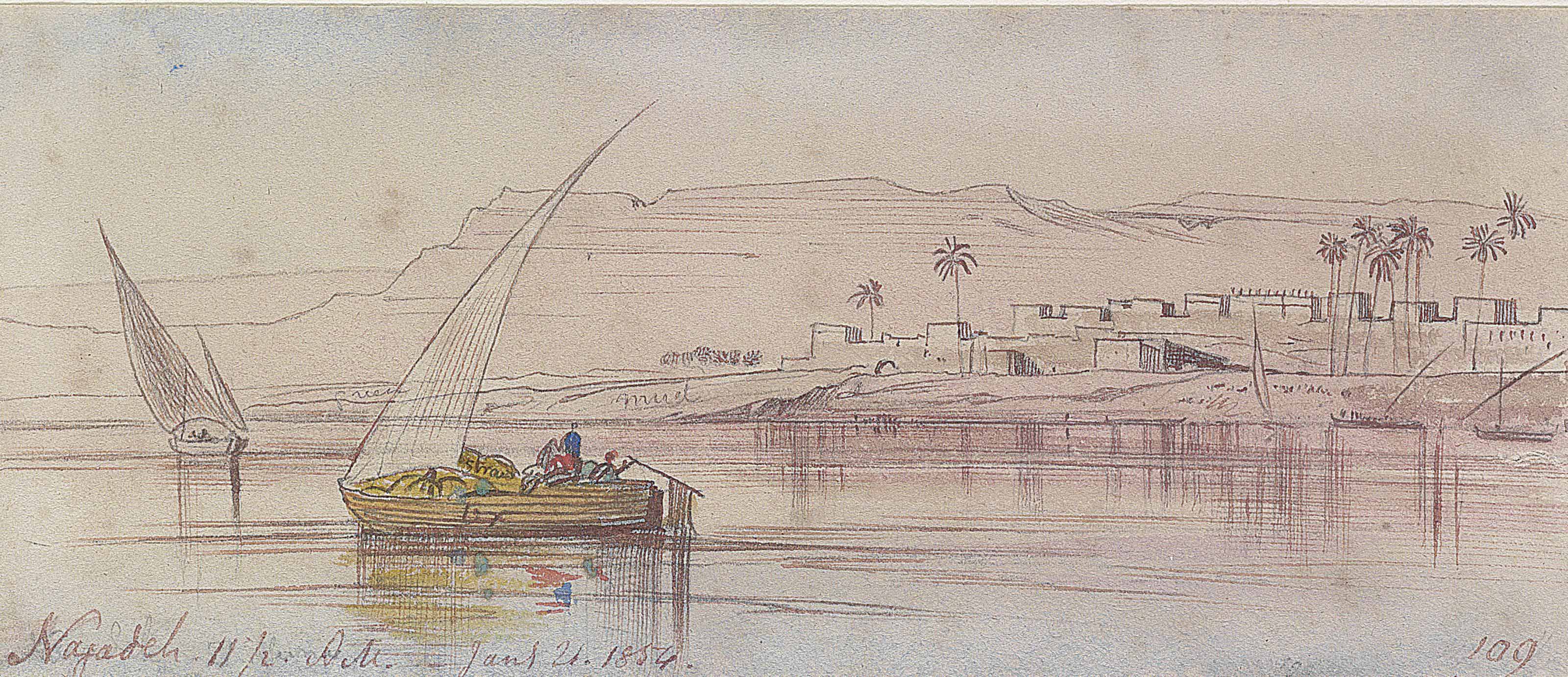 Edward Lear — Вид на Нил