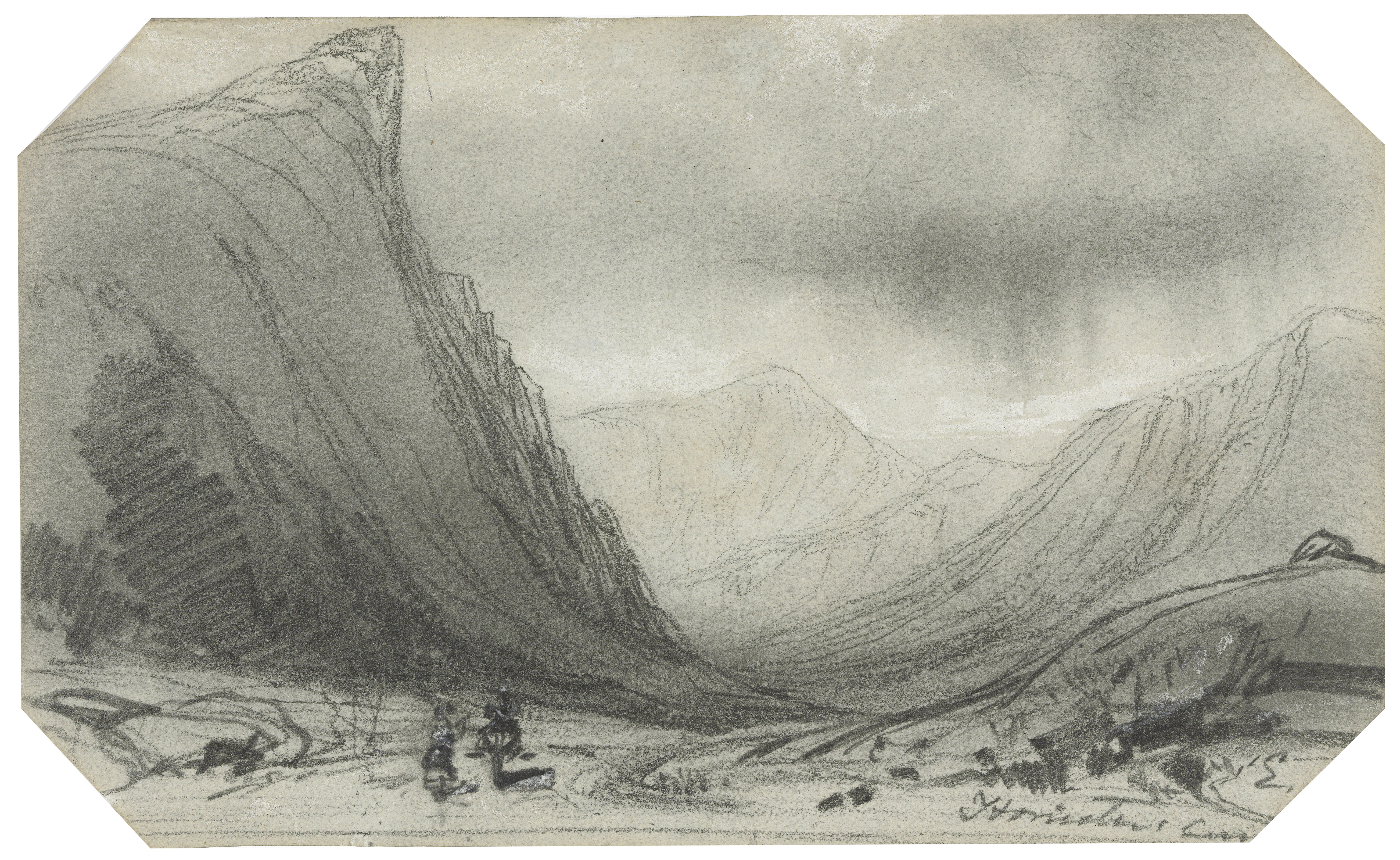 Edward Lear — Скала Хонистер, Озерный край, изображение 1