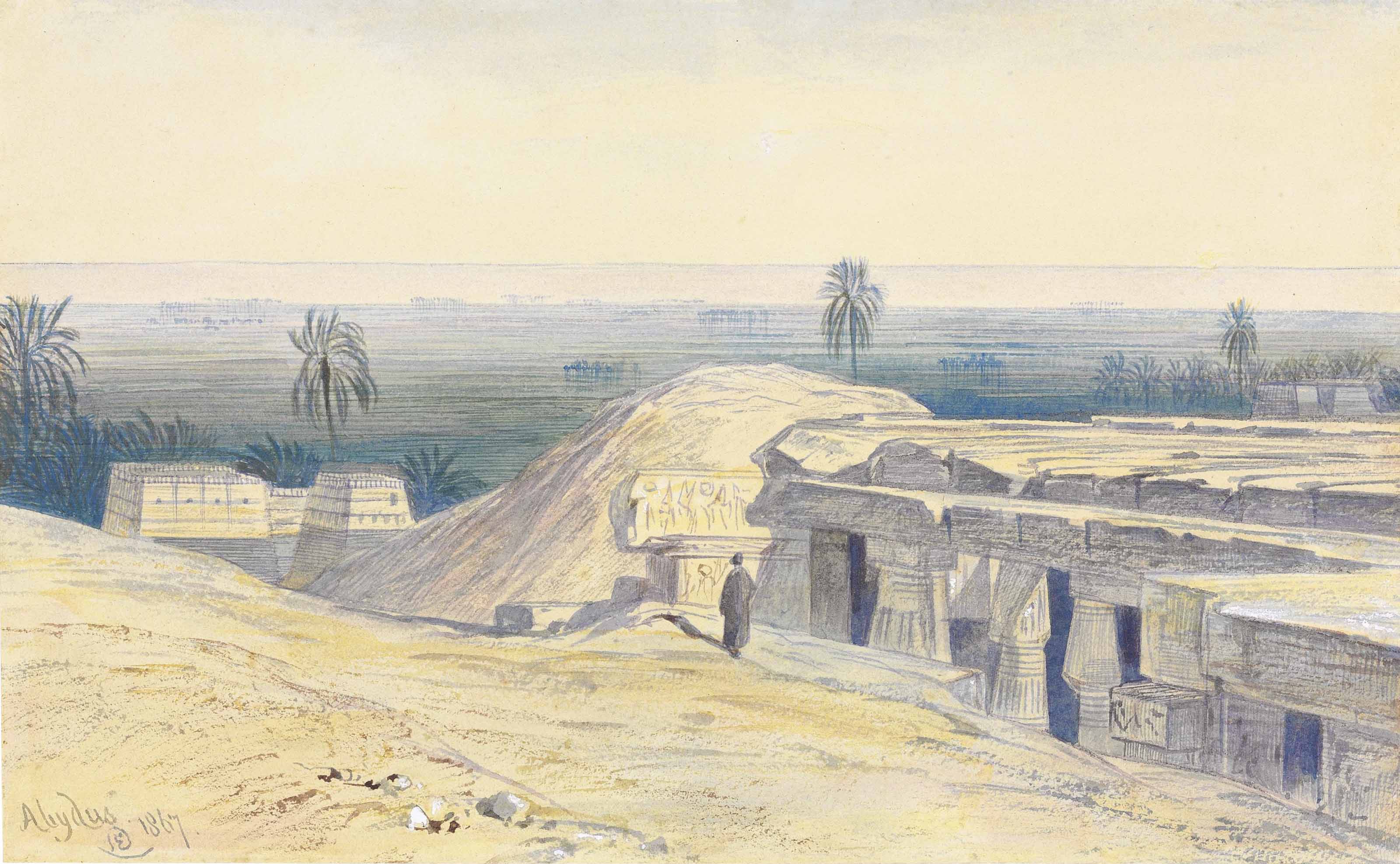Edward Lear — Абидос, Египет