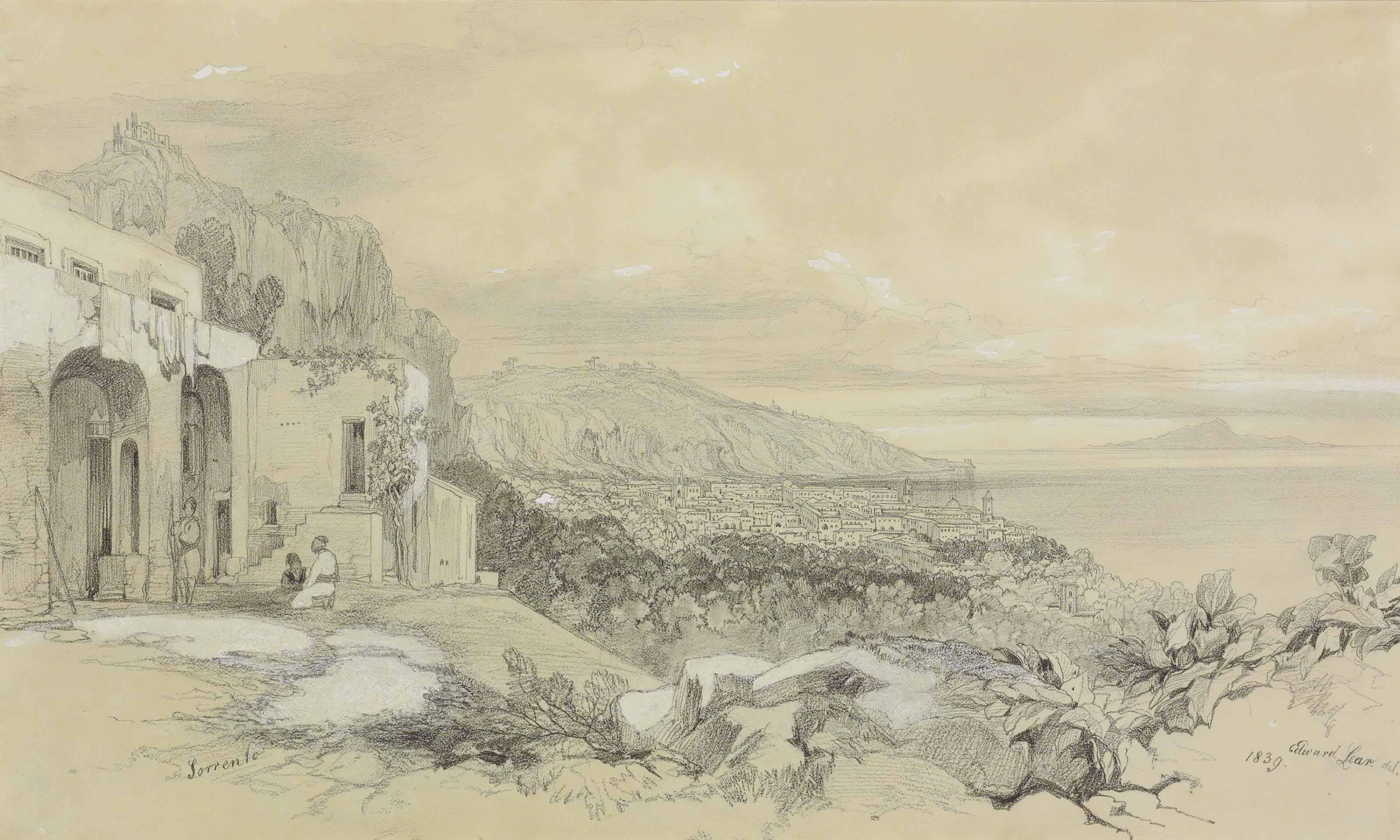 Edward Lear — Вид на Сорренто