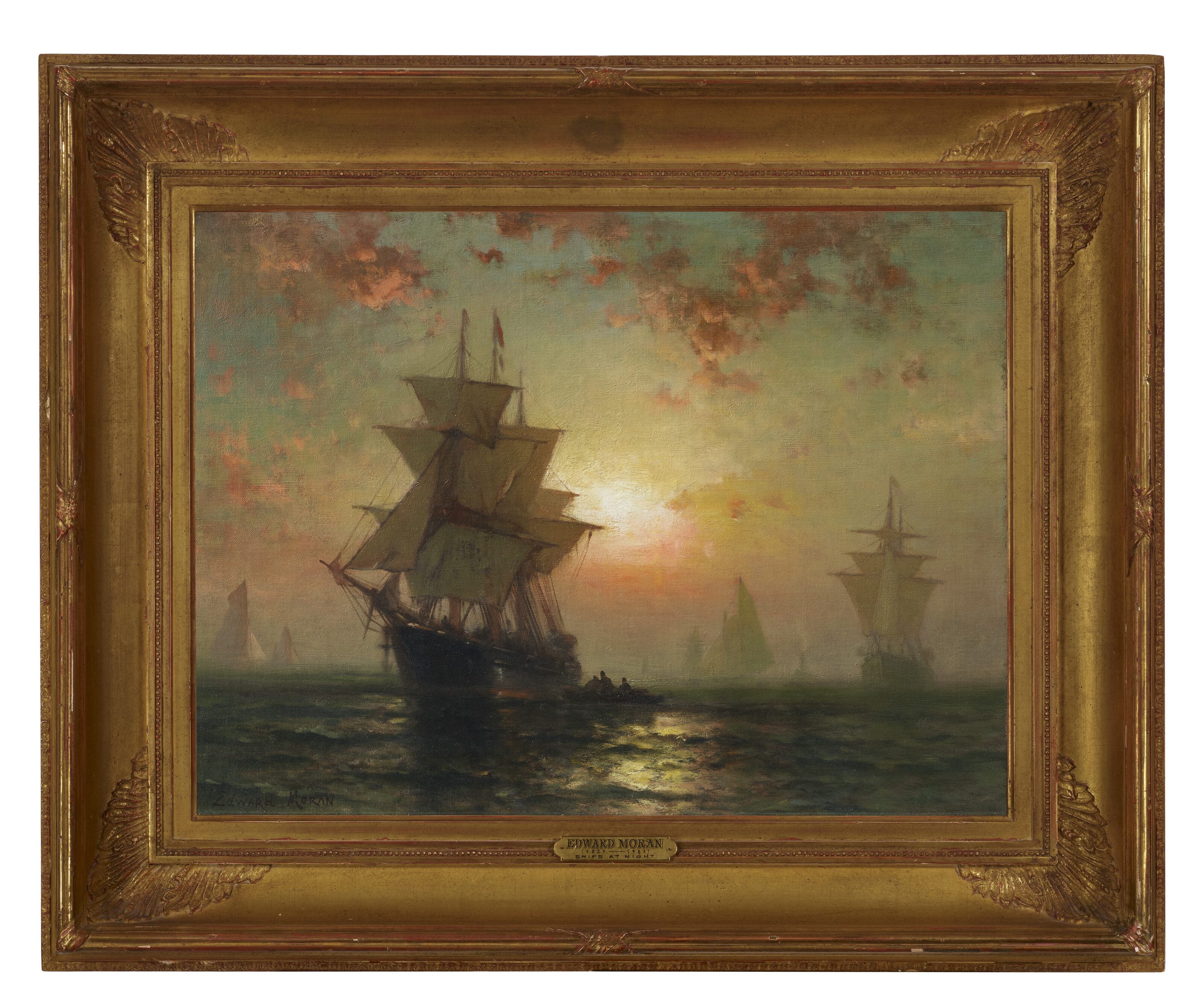 Edward Moran — Корабли ночью, изображение 2