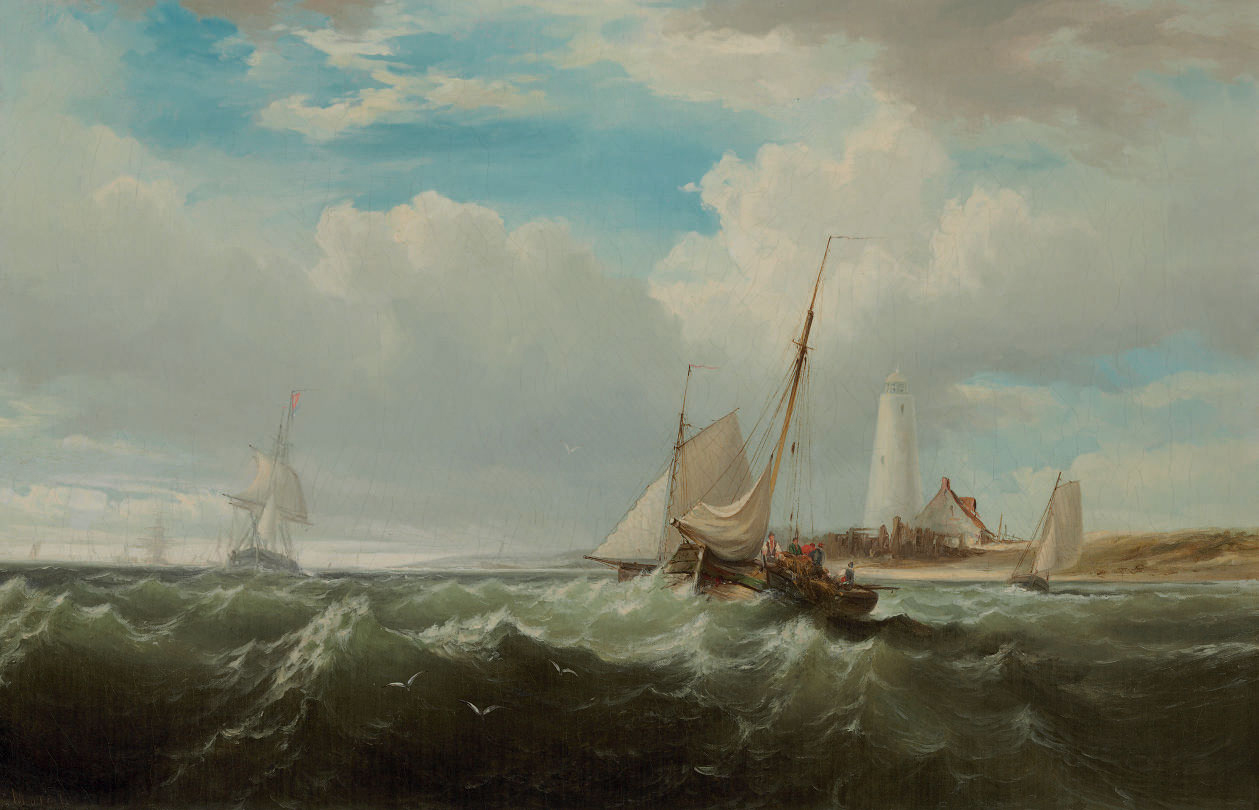 Edward Moran — Залив, Сэнди-Хук, Нью-Джерси