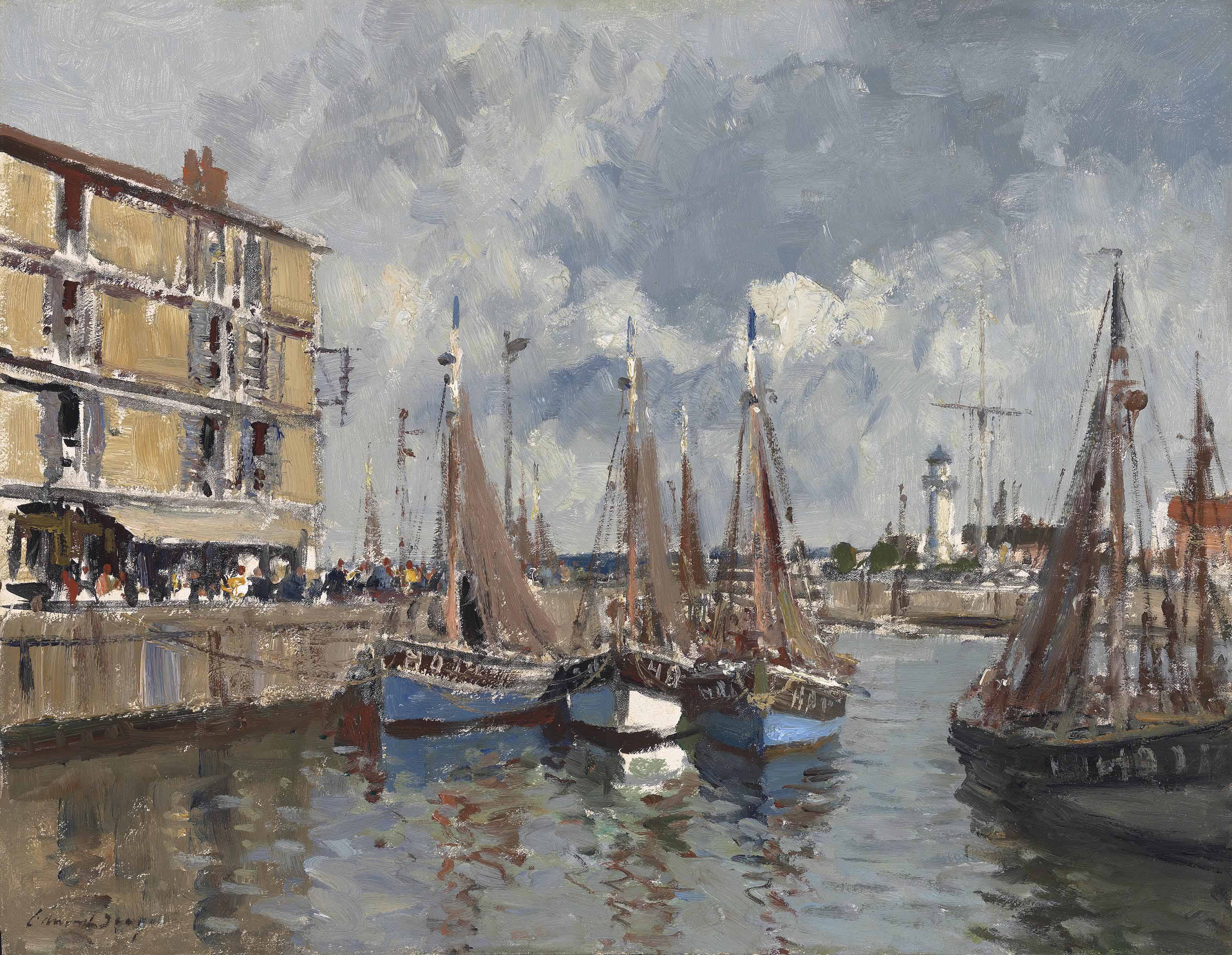 Edward Seago — Рыбацкие лодки, Онфлер