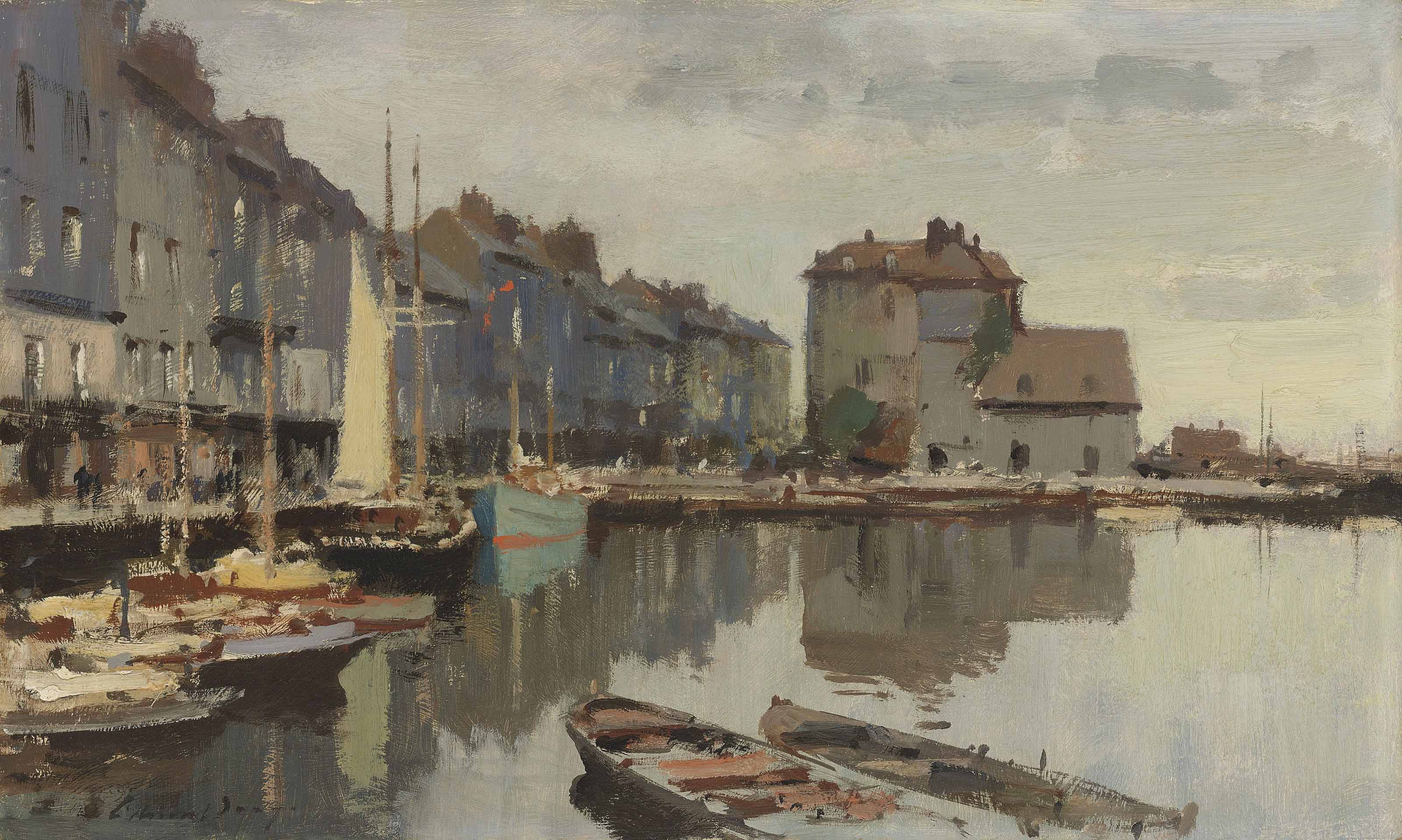 Edward Seago — После дождя, бассейн, Онфлер