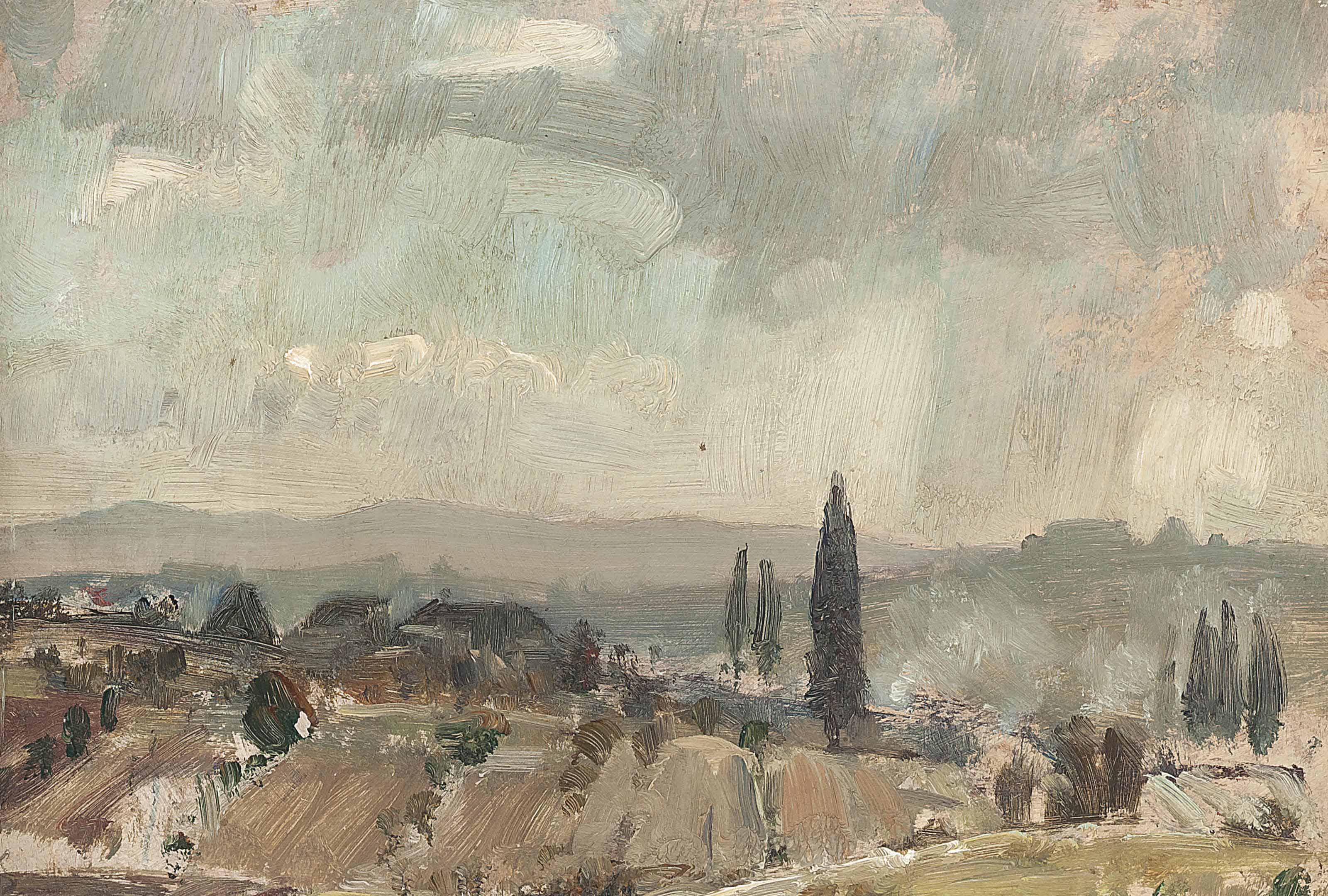 Edward Seago — Пейзаж близ Сиены