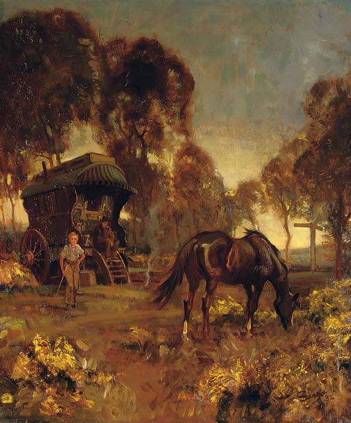 Edward Seago — Цыганский караван