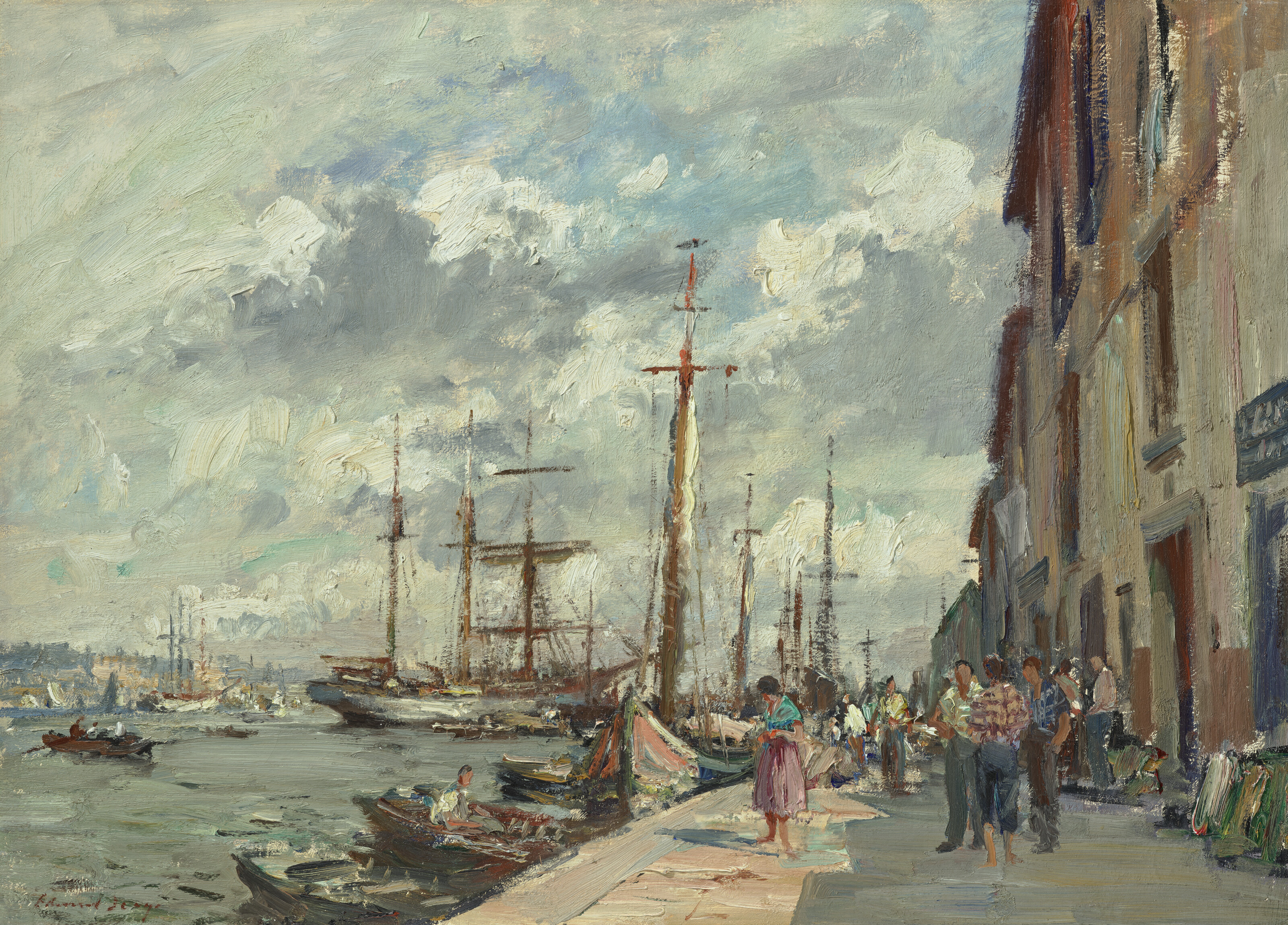 Edward Seago — Набережная, Лиссабон