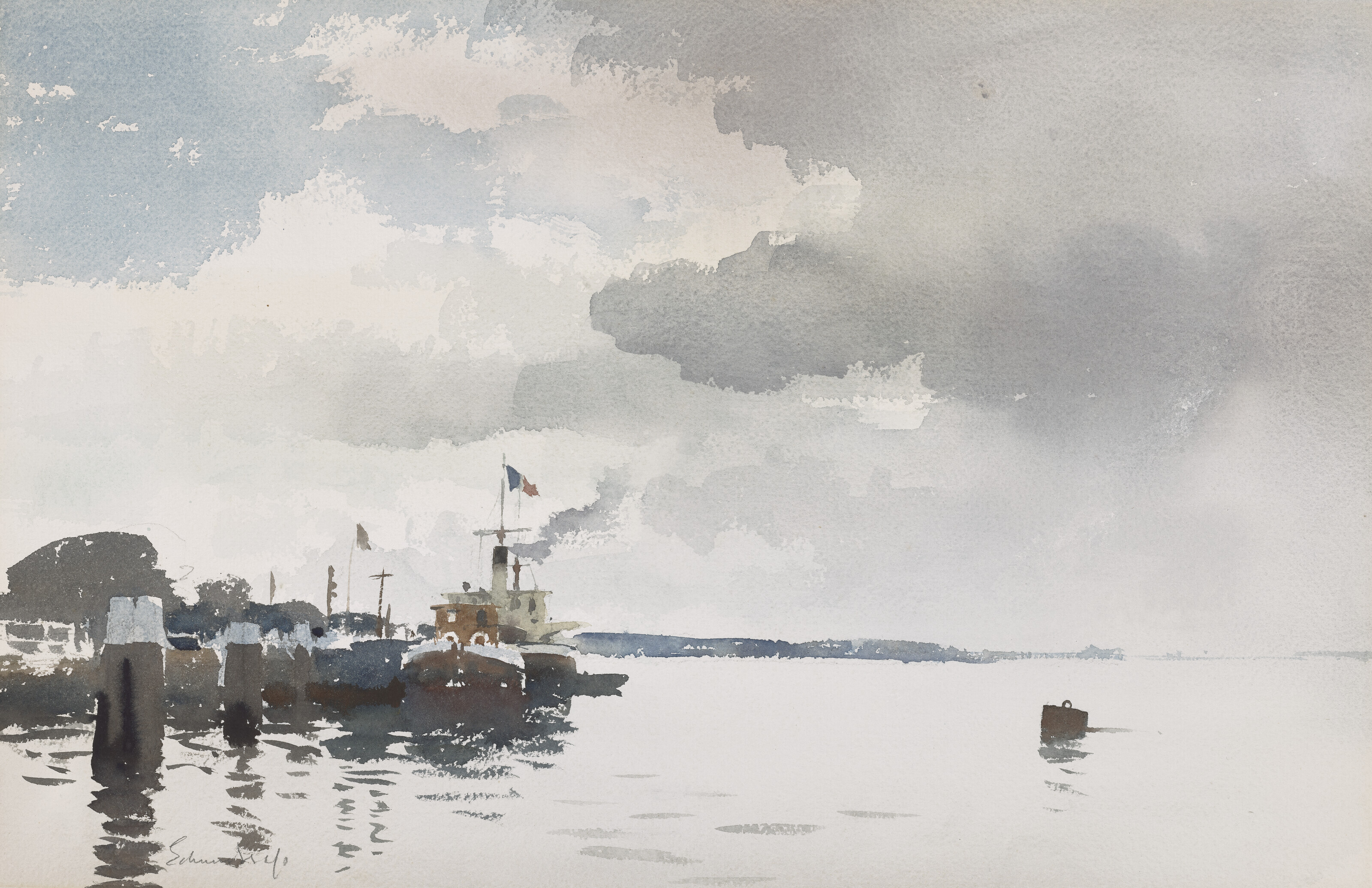 Edward Seago — Сена близ Танкарвиля