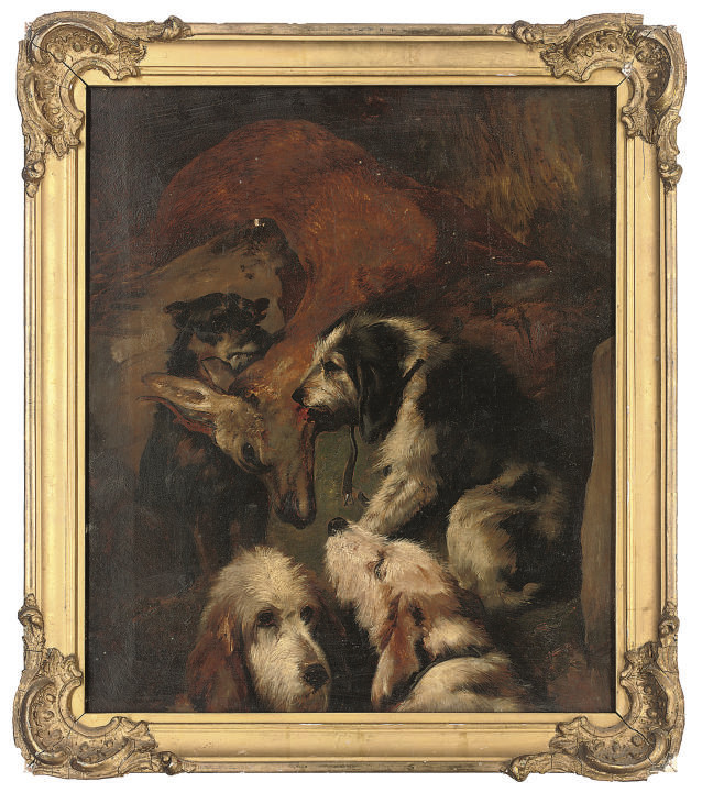 Edwin Henry Landseer — Молодой косуля и грубые гончие