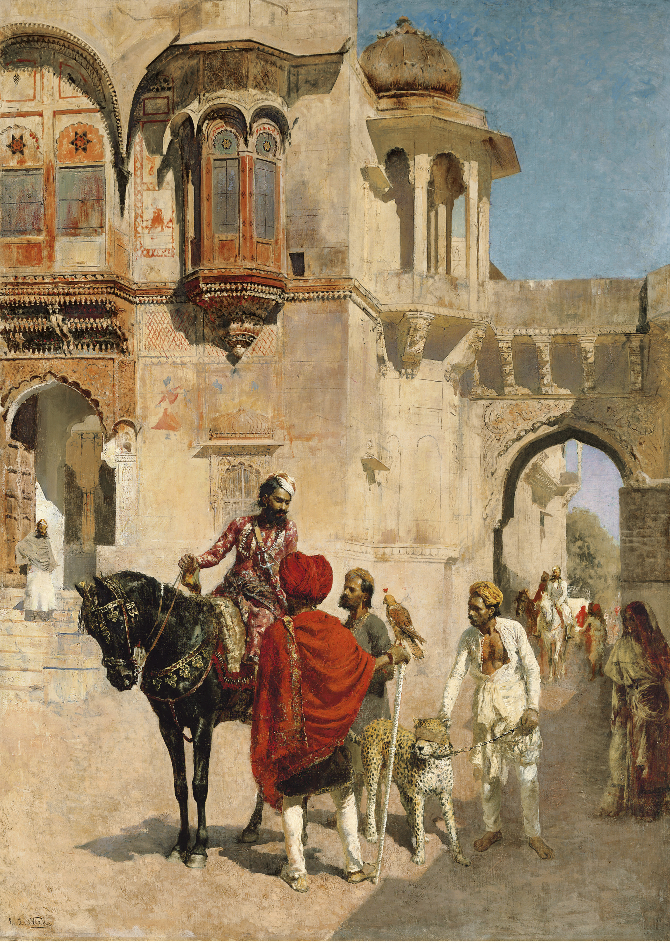 Edwin Lord Weeks — Отправление на охоту во внутренний двор дворца Джодхпур
