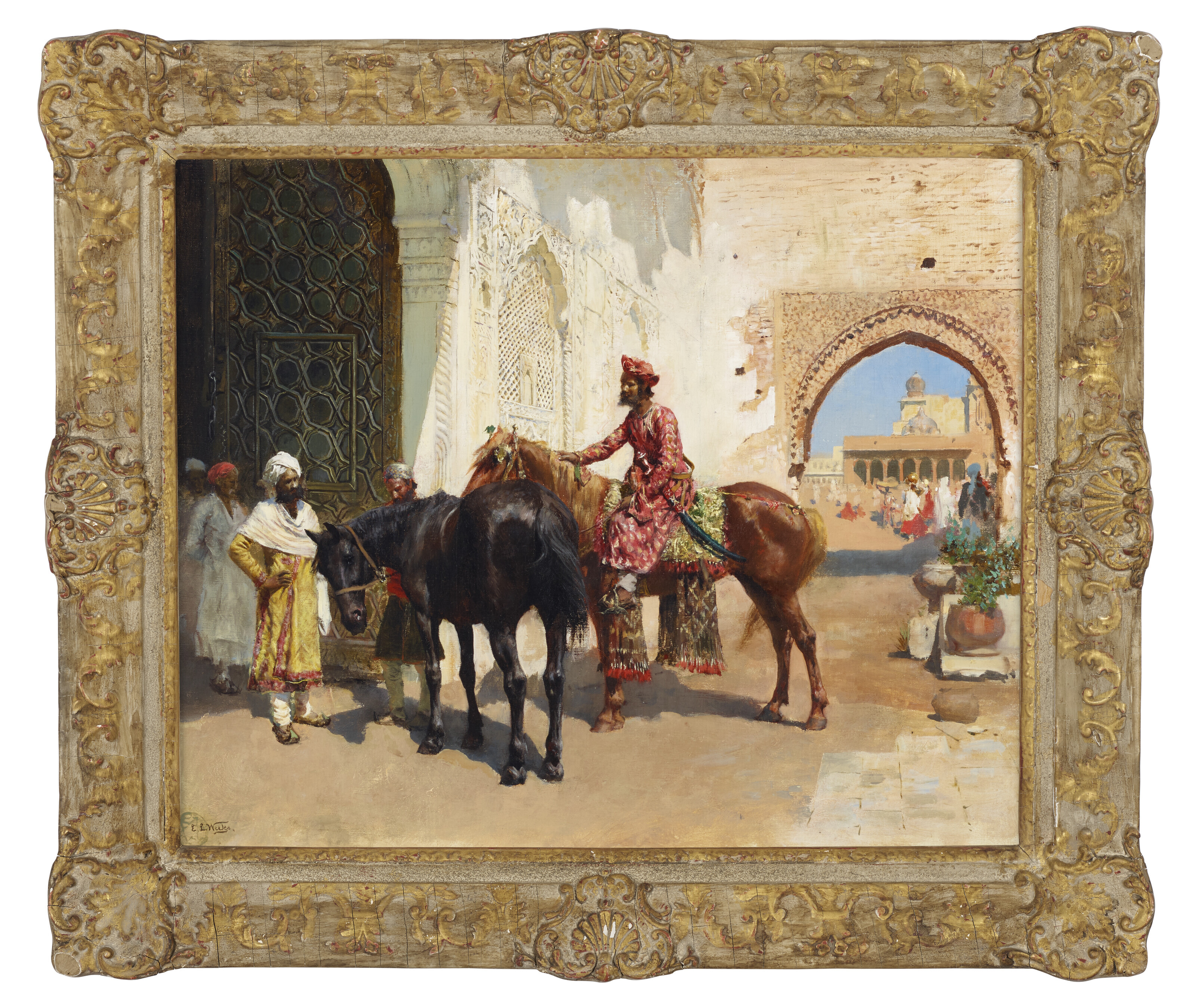 Edwin Lord Weeks — Продавец персидских лошадей, Бомбей, изображение 2