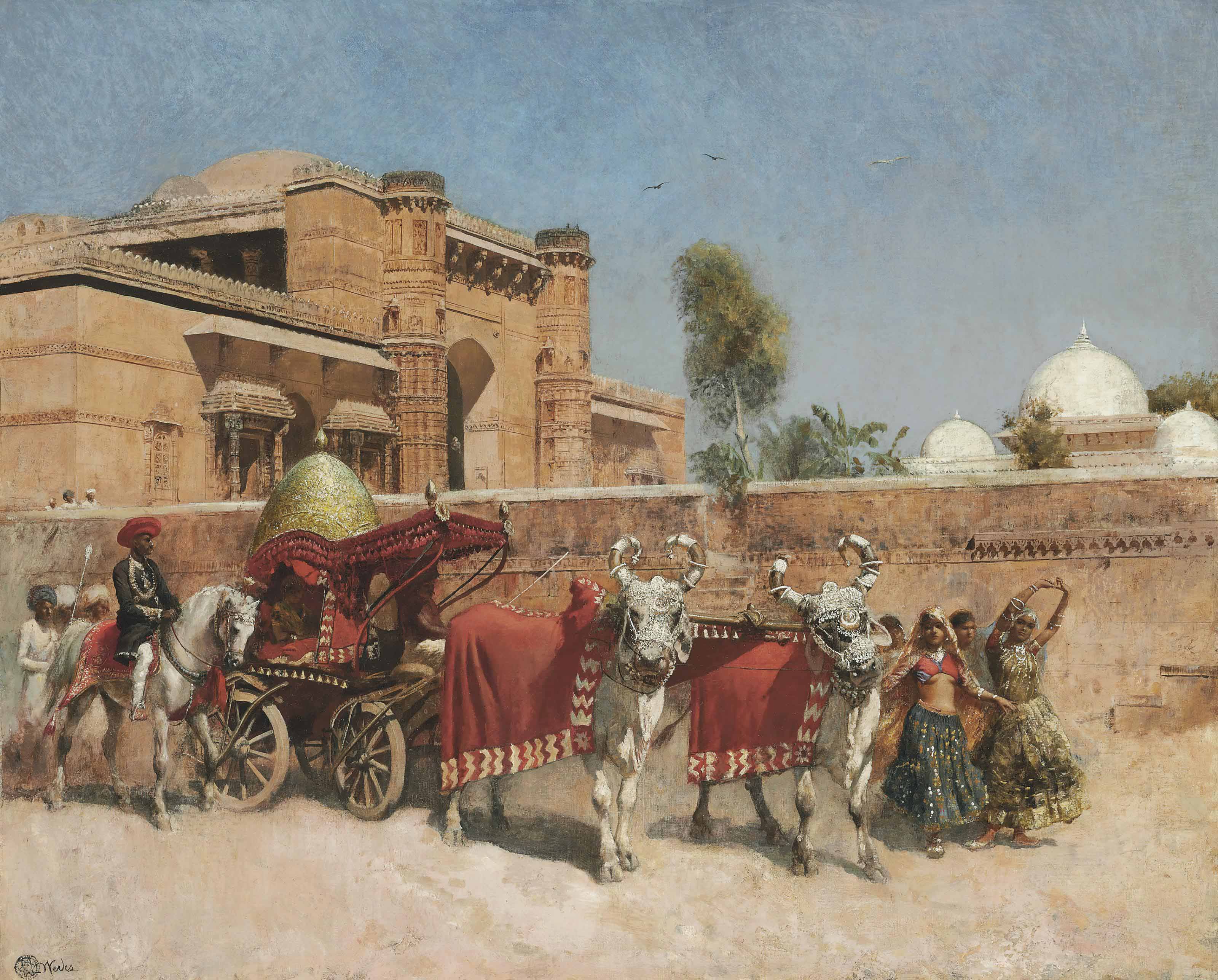 Edwin Lord Weeks — Свадебная процессия перед дворцом в Раджастане