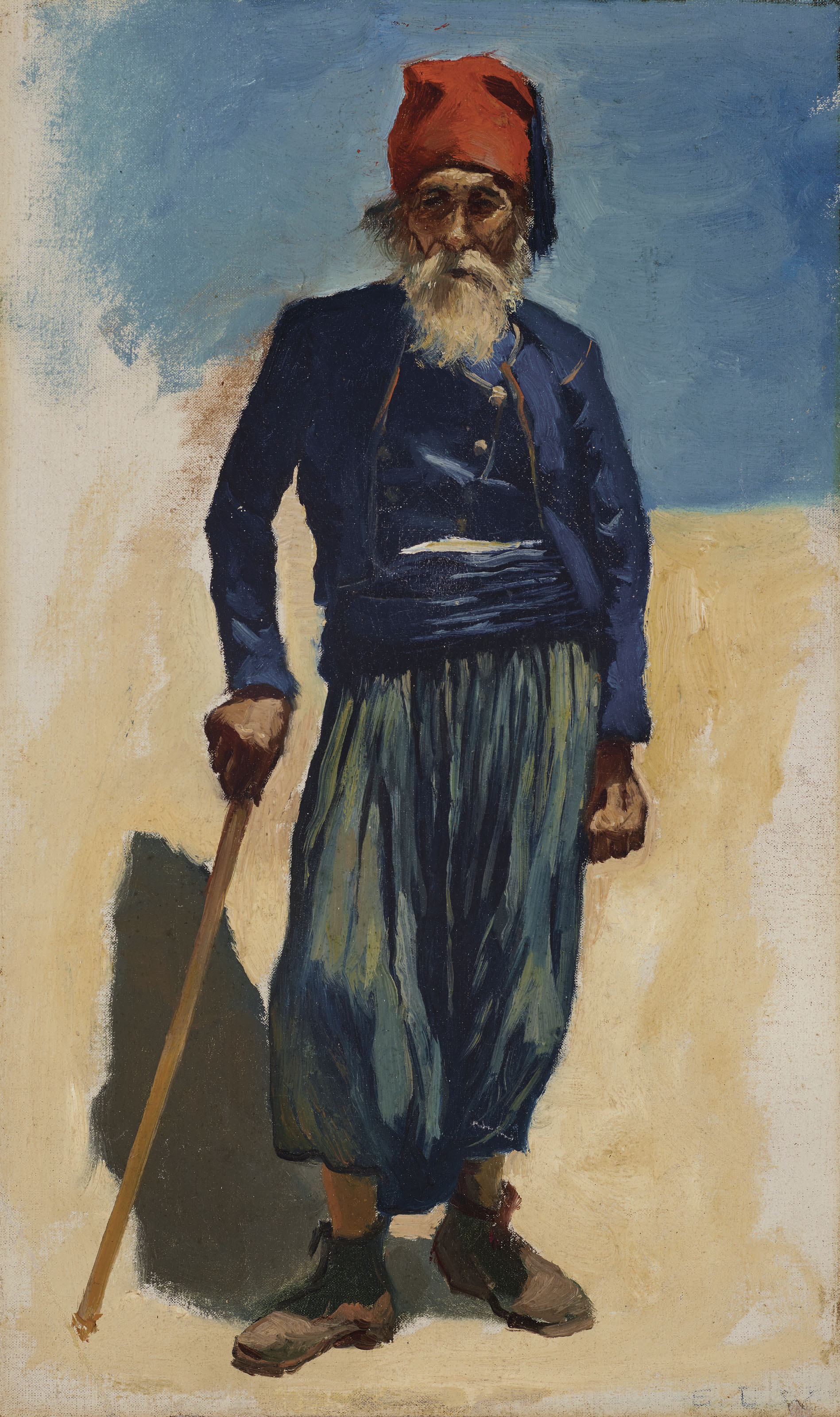 Edwin Lord Weeks — Этюд мужчины в кепке с кисточкой